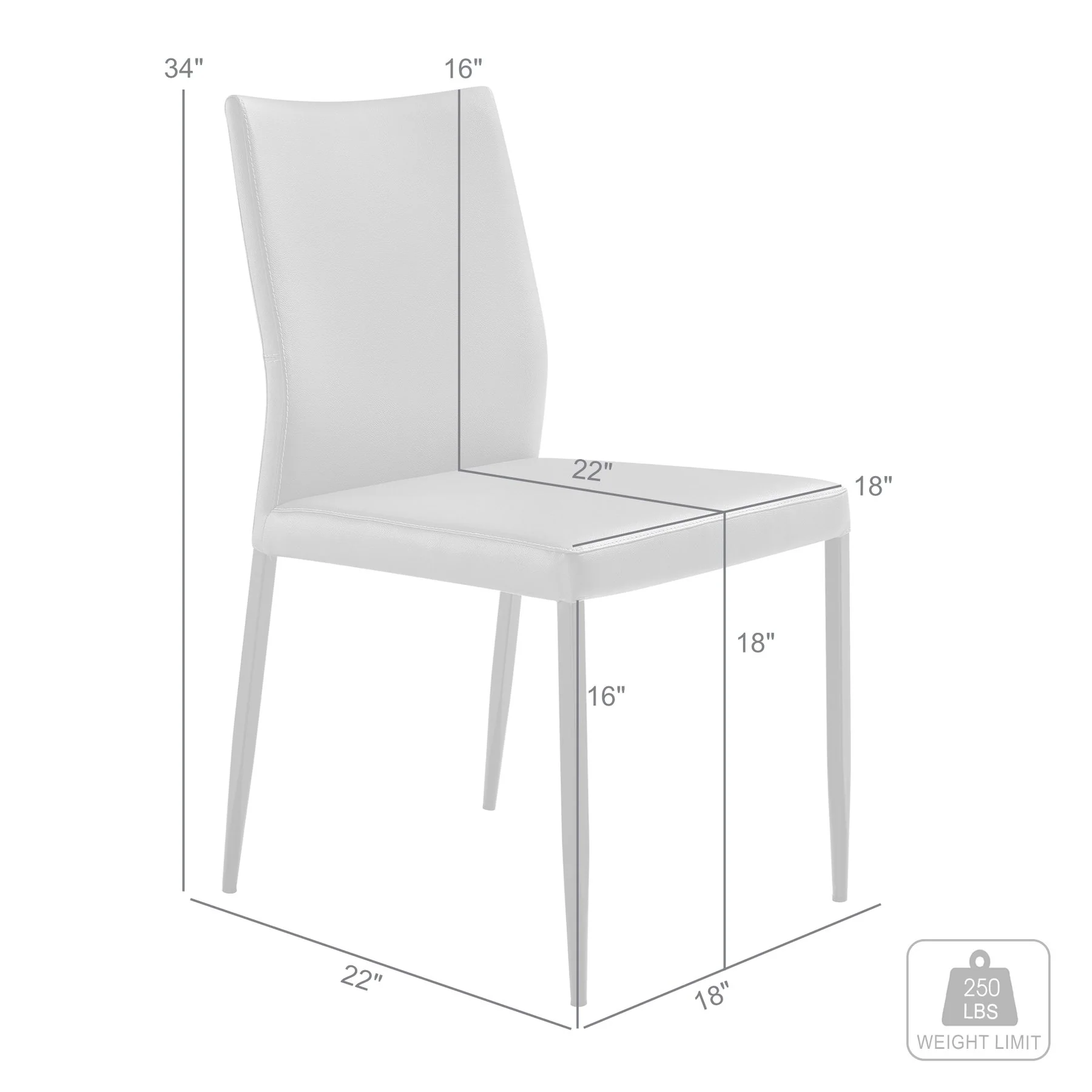 Kash Upholstered Dining Chair in Brown Faux Leather with Black Metal Legs - Set of 2 - Image 10