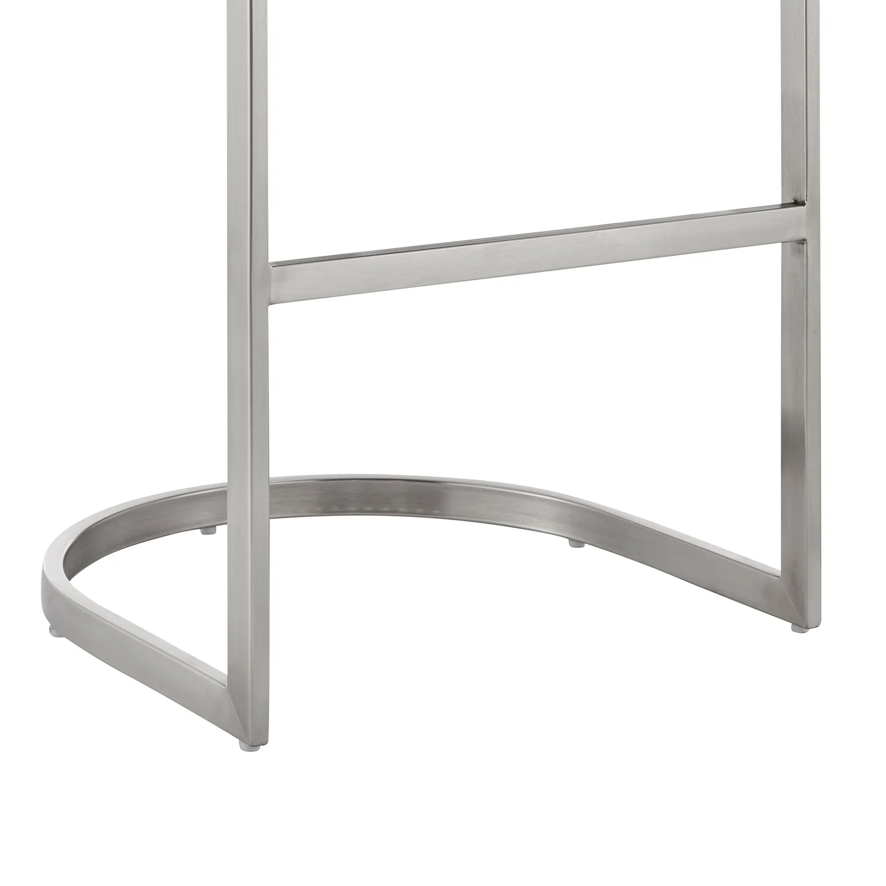 Katherine 26" Counter Stool in Brushed Stainless Steel with White Faux Leather - Image 8