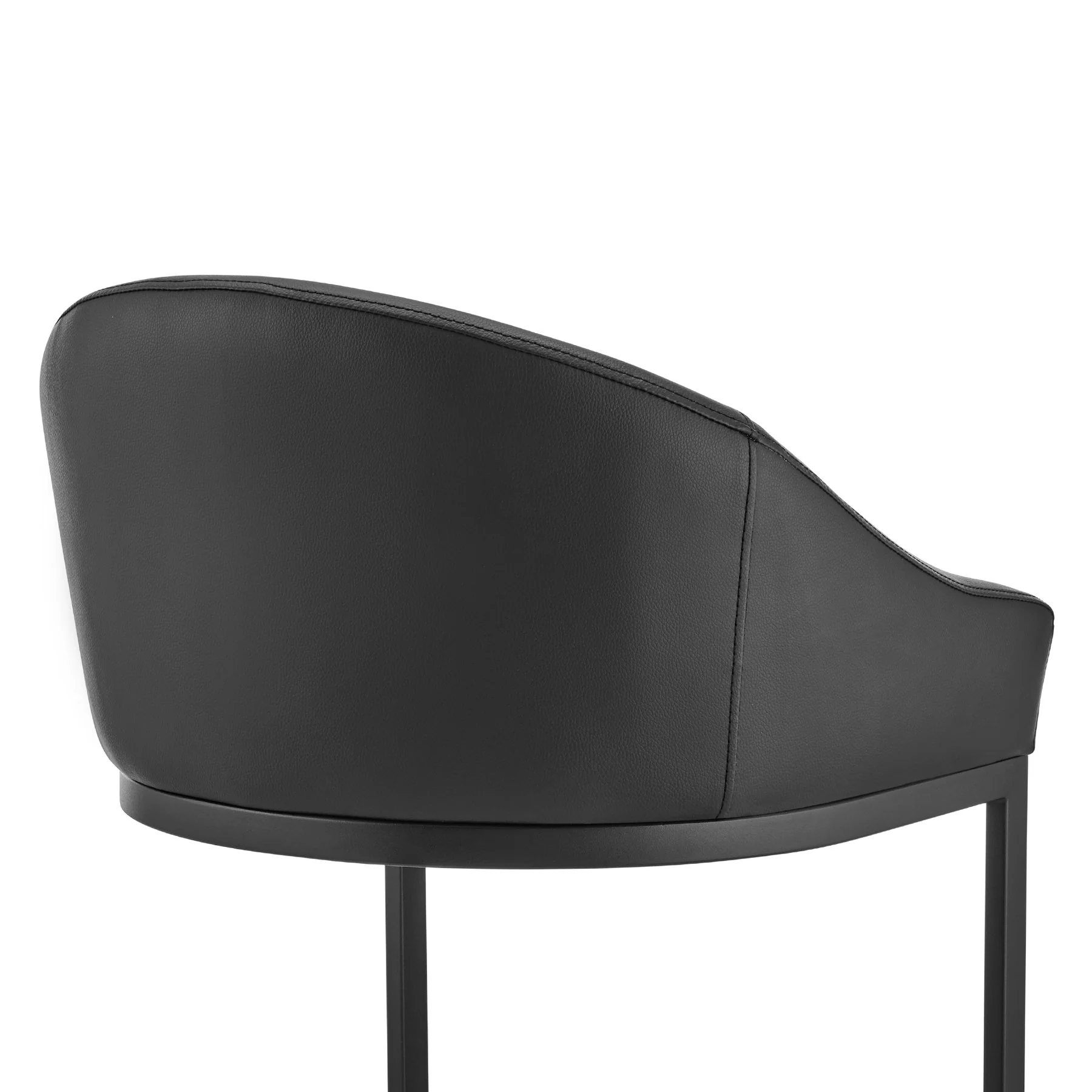 Katherine Bar Stool in Black Metal with Black Faux Leather - Image 7