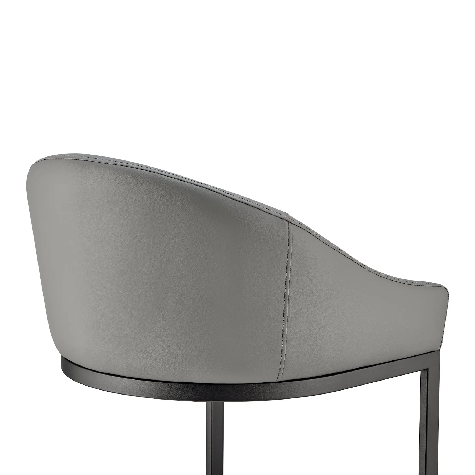 Katherine Bar Stool in Black Metal with Gray Faux Leather - Image 7