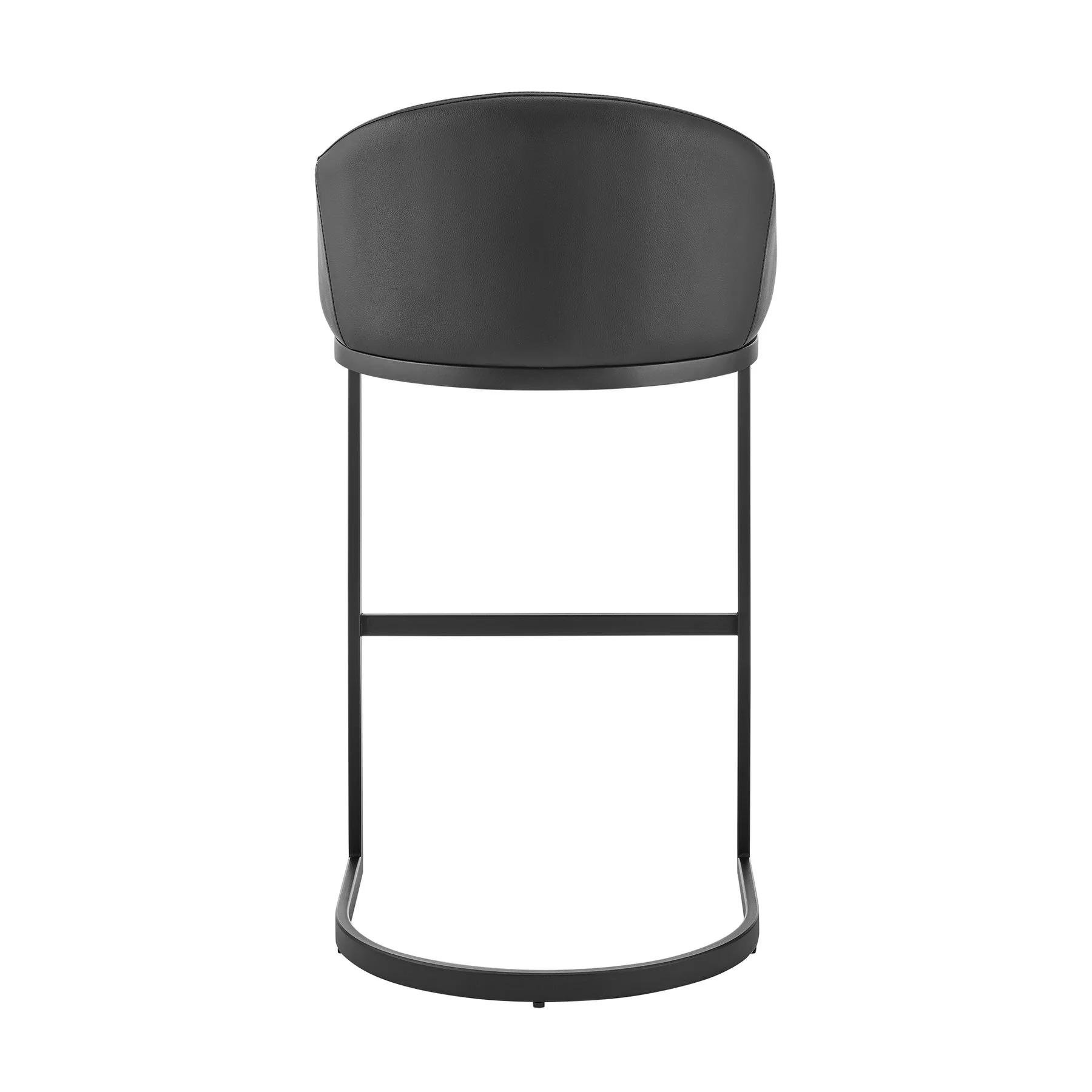 Katherine Counter Stool in Black Metal with Black Faux Leather - Image 5