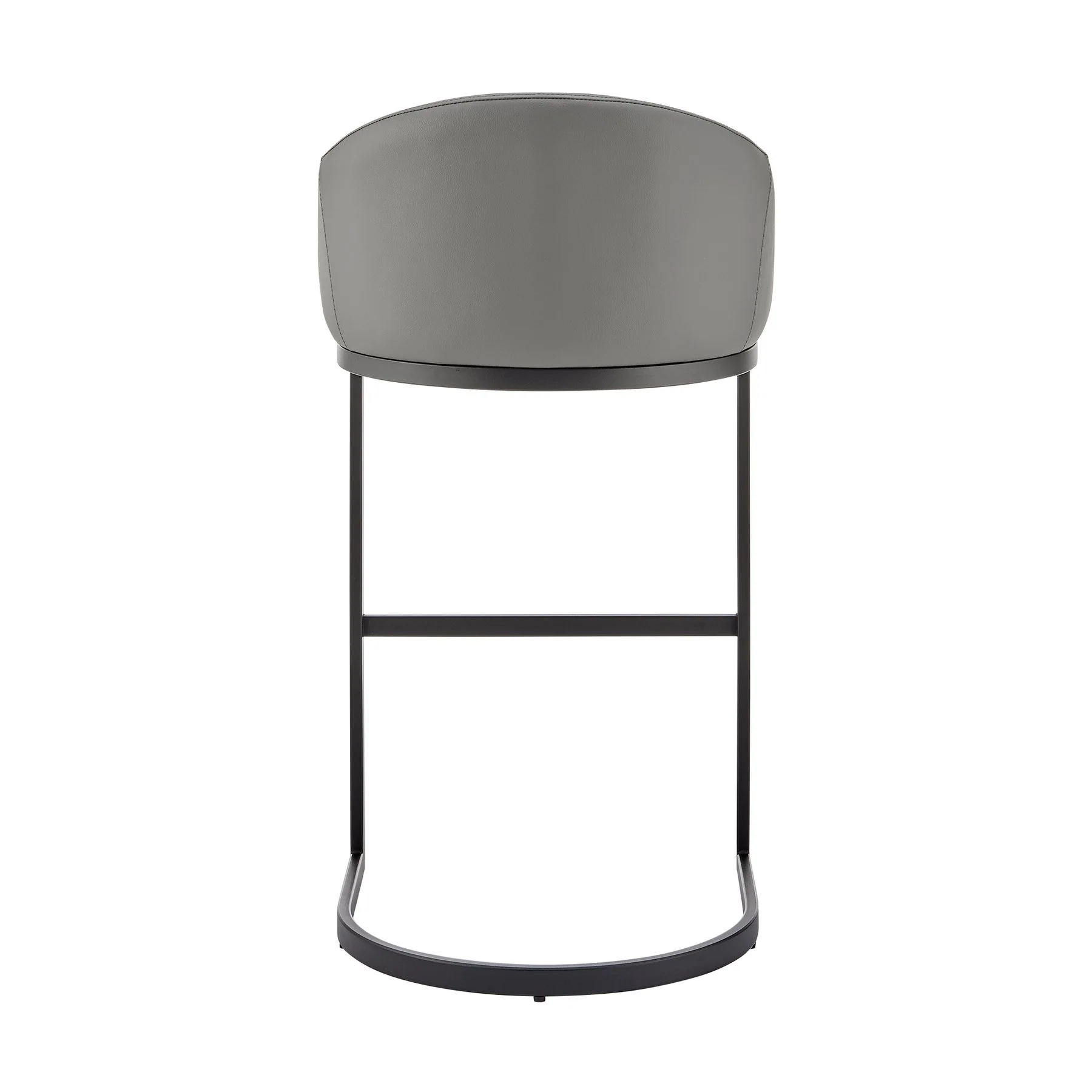 Katherine Counter Stool in Black Metal with Gray Faux Leather - Image 5