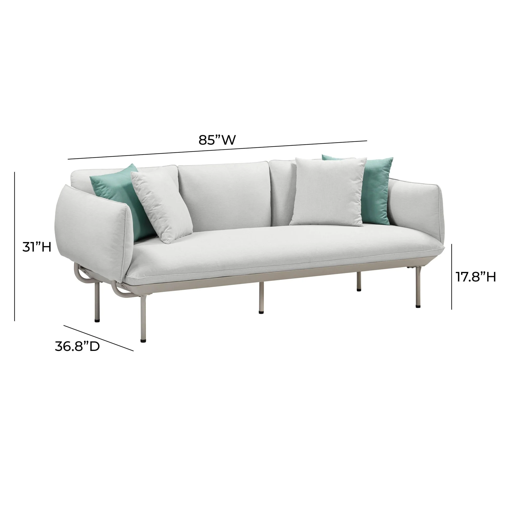 Katti Light Grey Outdoor Sofa - Image 6