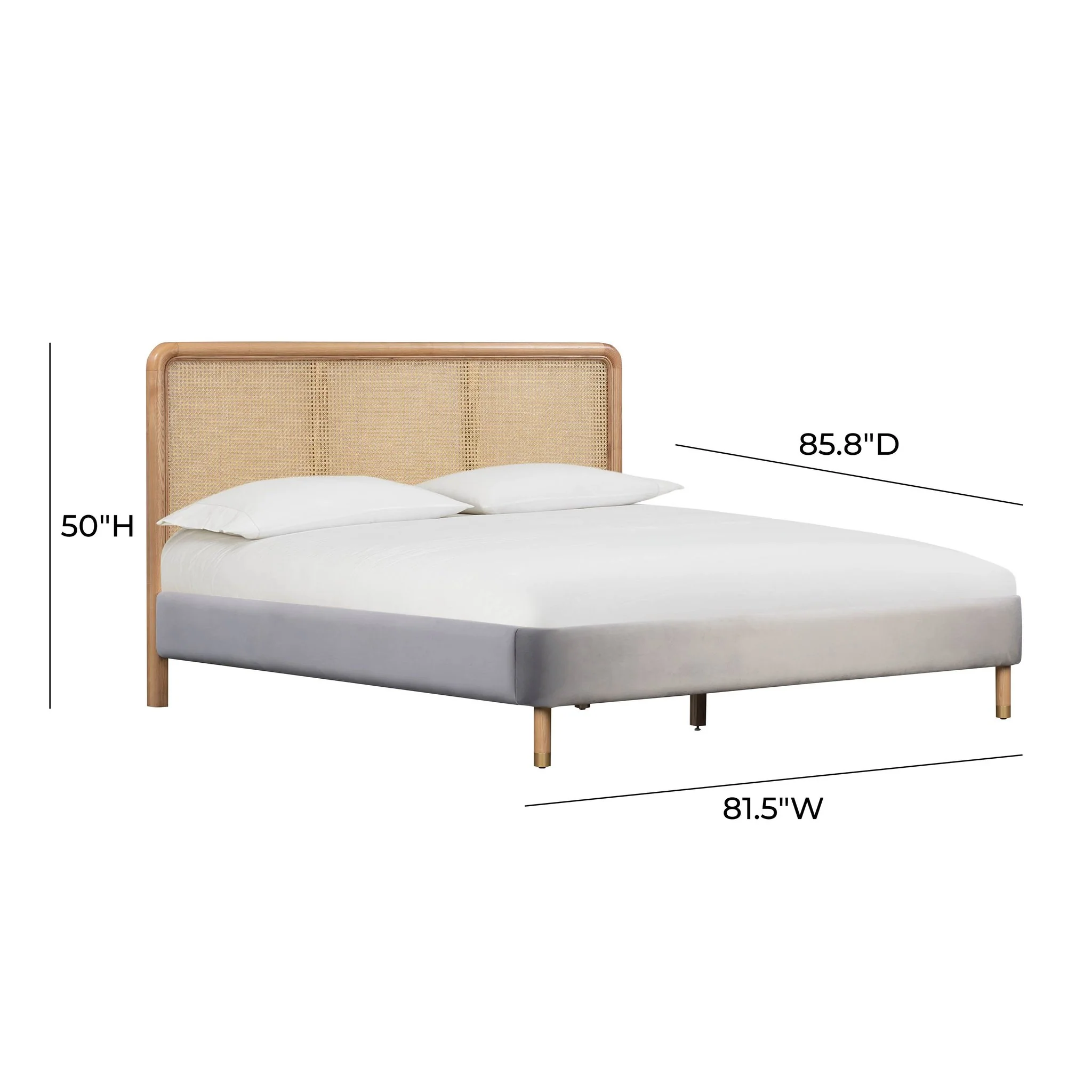 Kavali Grey Velvet King Bed - Image 10