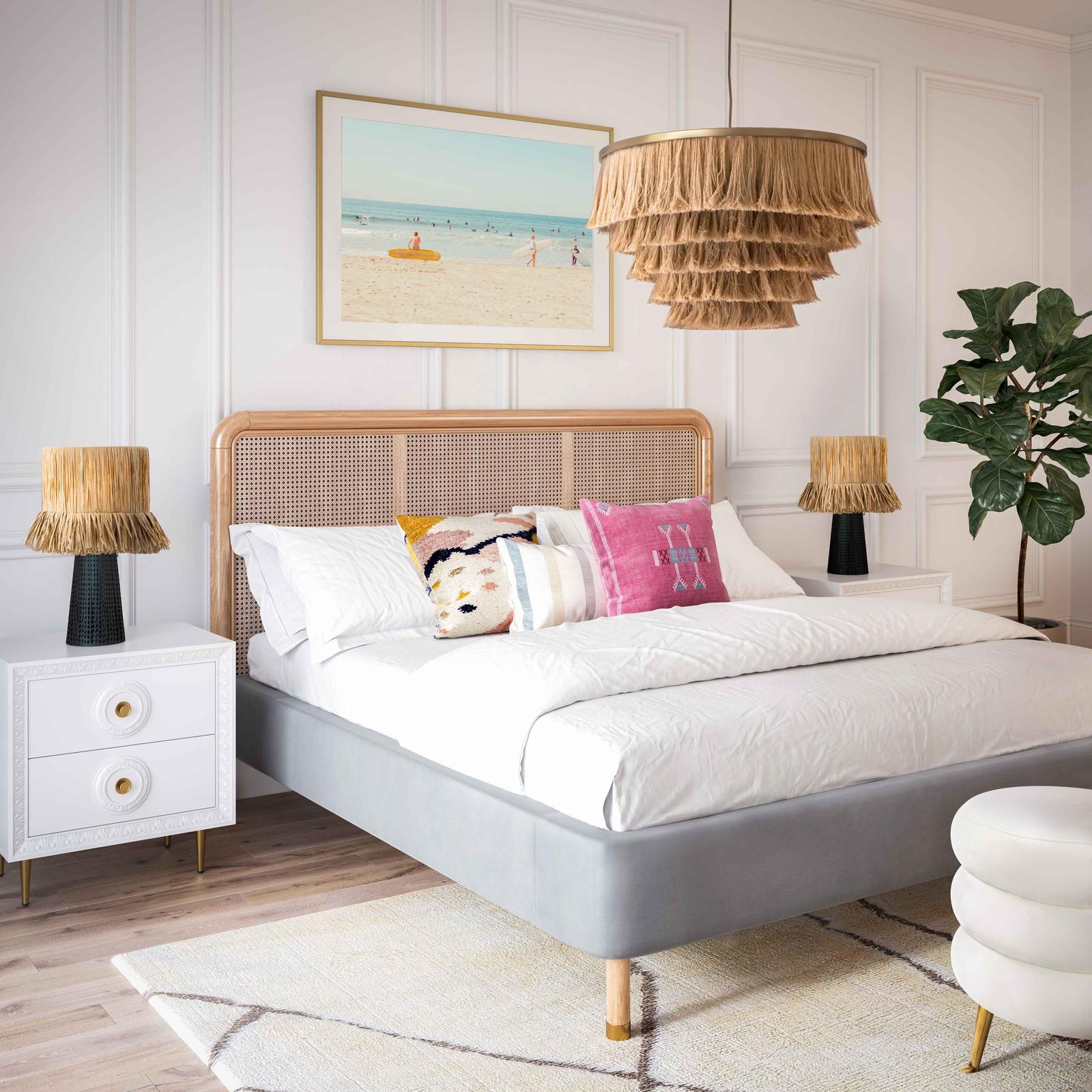 Kavali Grey Velvet King Bed - Image 2