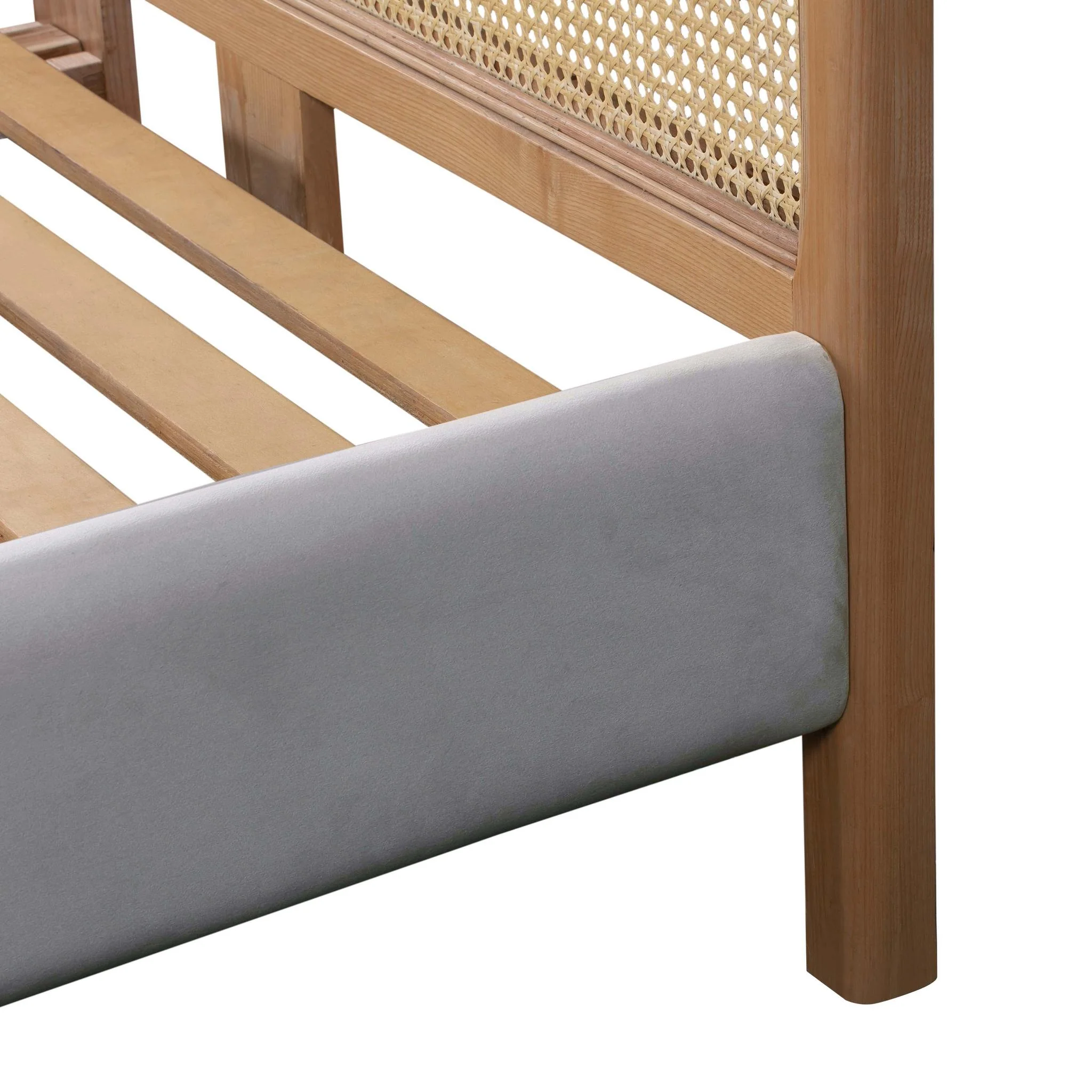 Kavali Grey Velvet King Bed - Image 5