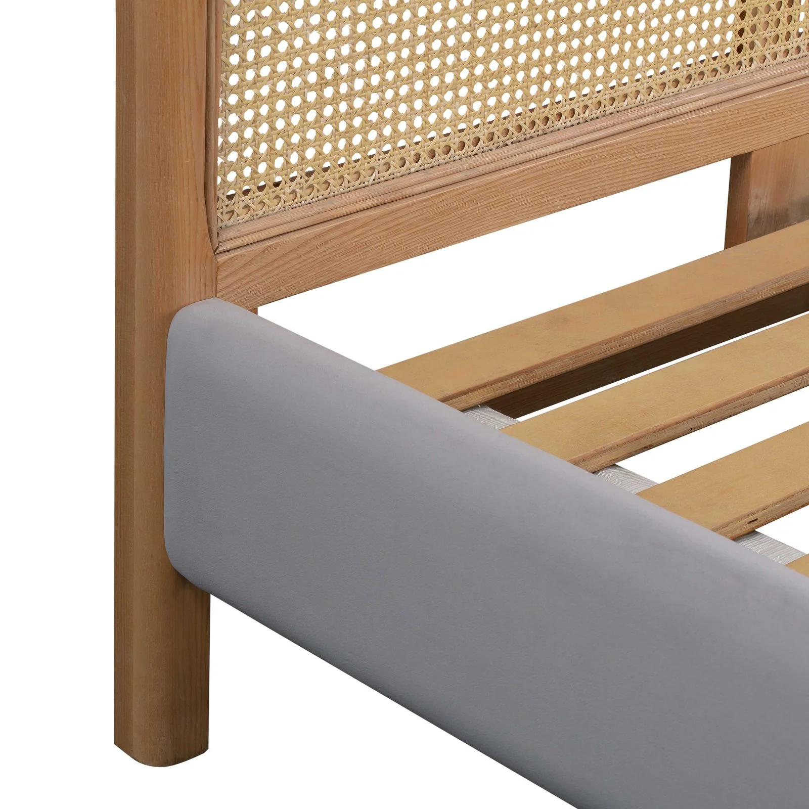 Kavali Grey Velvet King Bed - Image 8