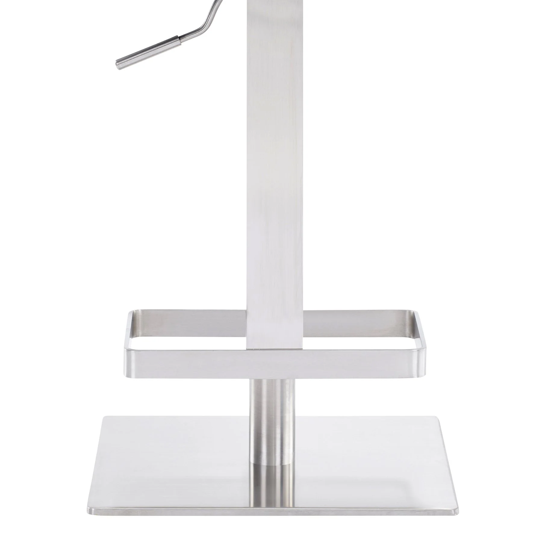 Kaylee Adjustable Height Swivel Gray Faux Leather and Brushed Stainless Steel Backless Bar Stool - Image 5