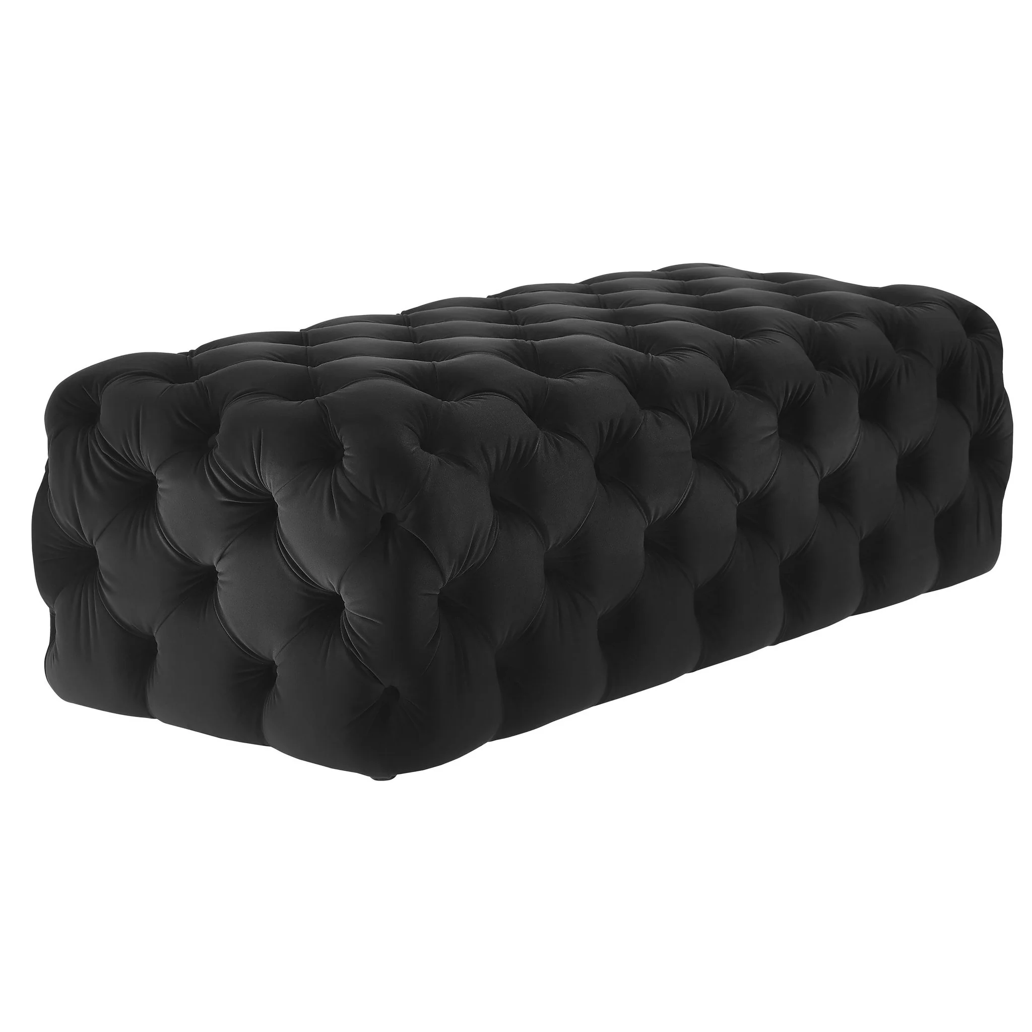 Kaylee Black Velvet Ottoman - Image 3