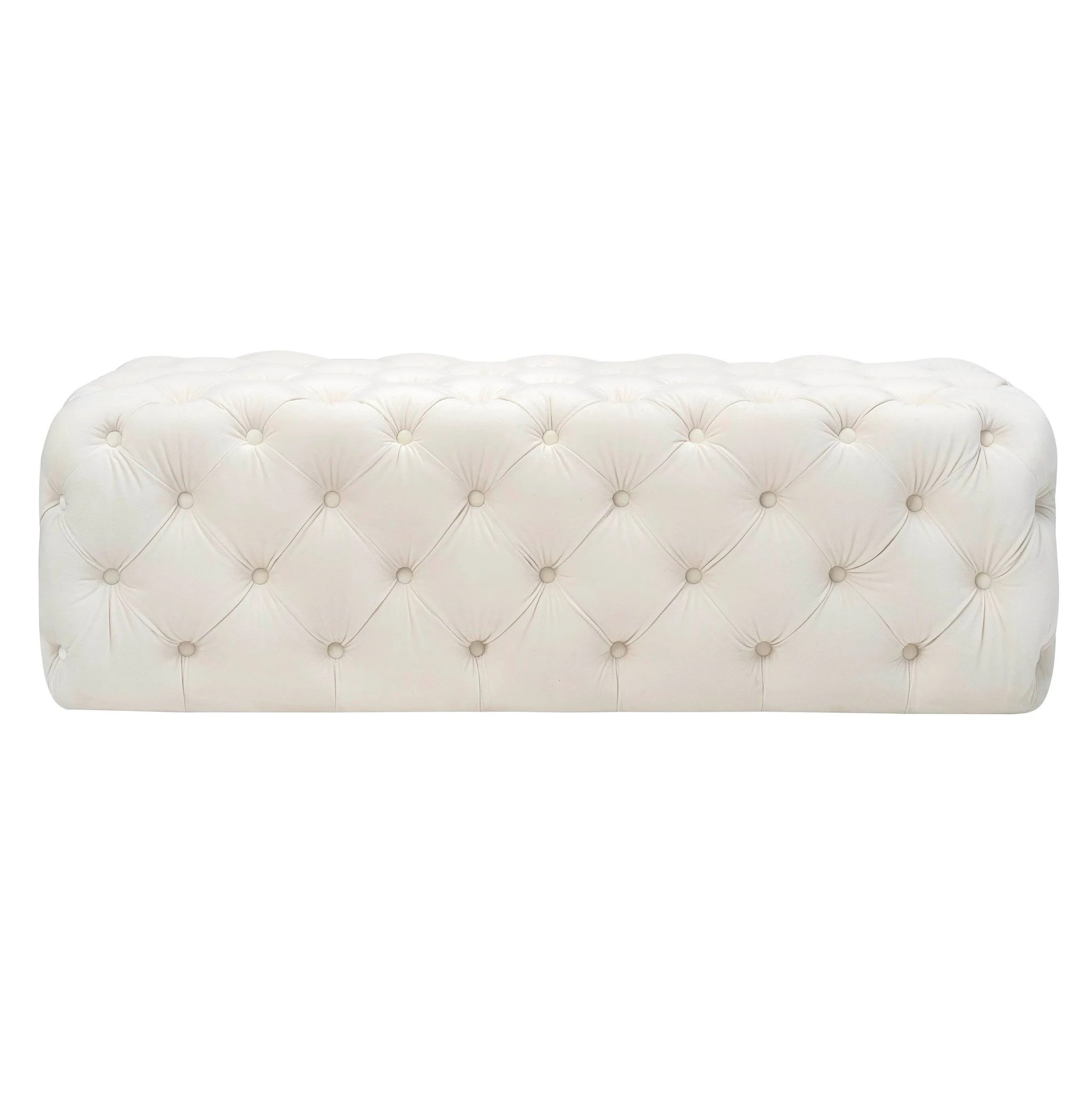 Kaylee Cream Velvet Ottoman - Image 3