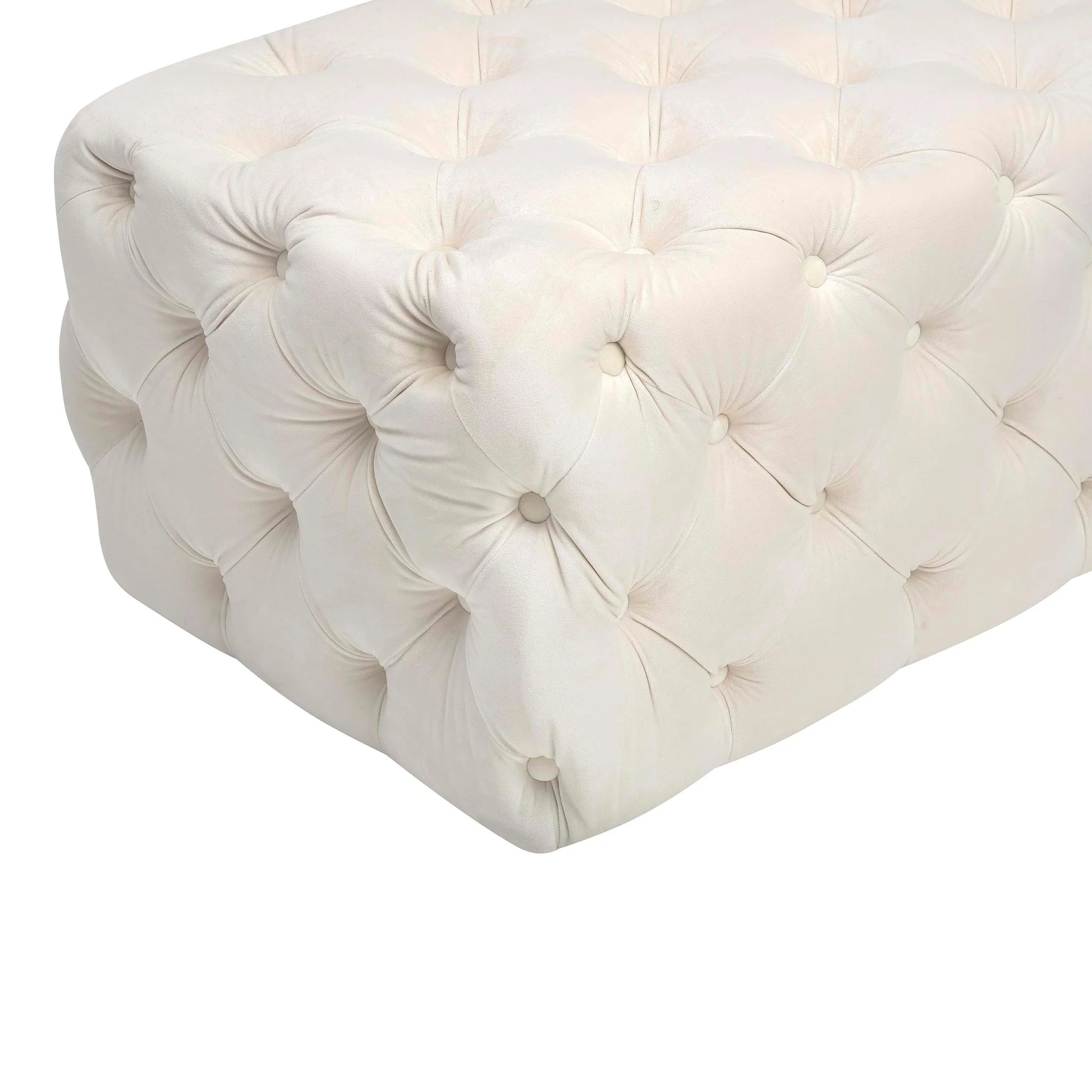 Kaylee Cream Velvet Ottoman - Image 5