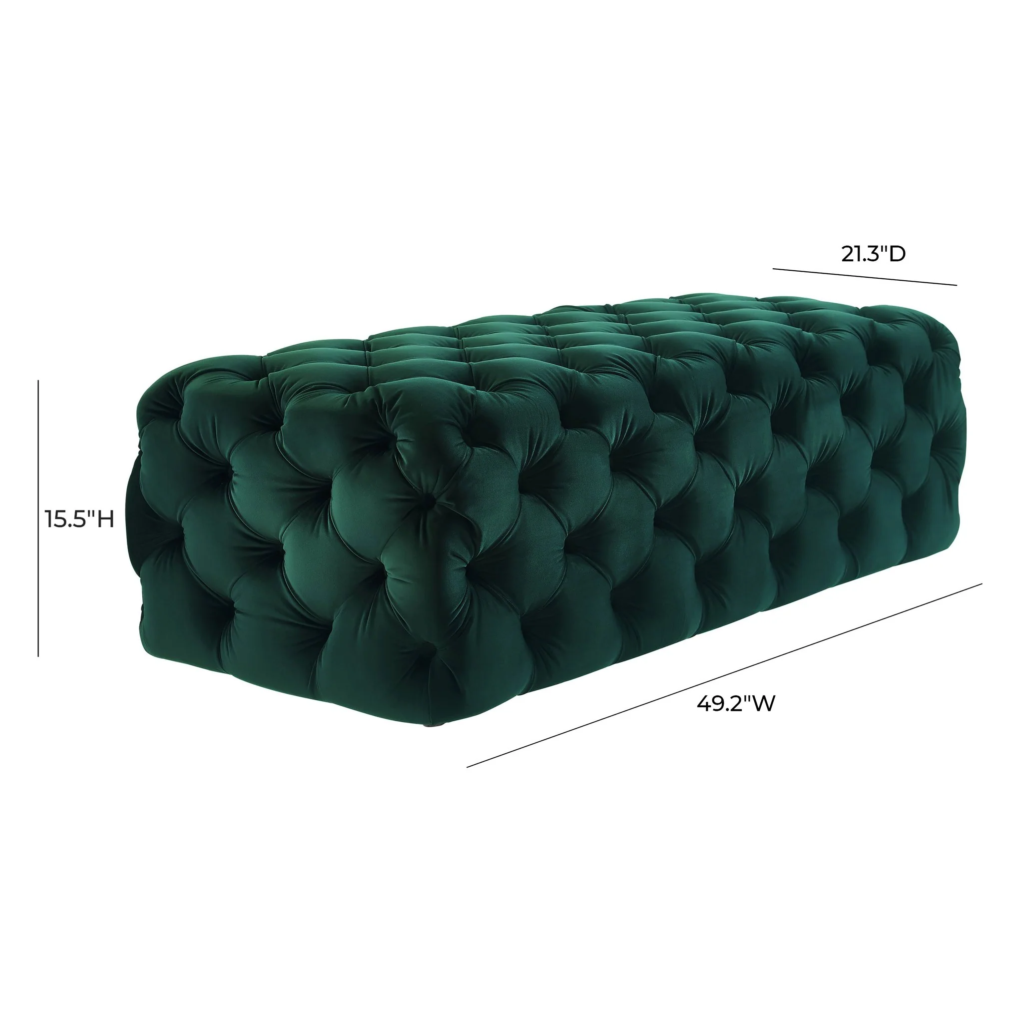 Kaylee Green Velvet Ottoman - Image 6