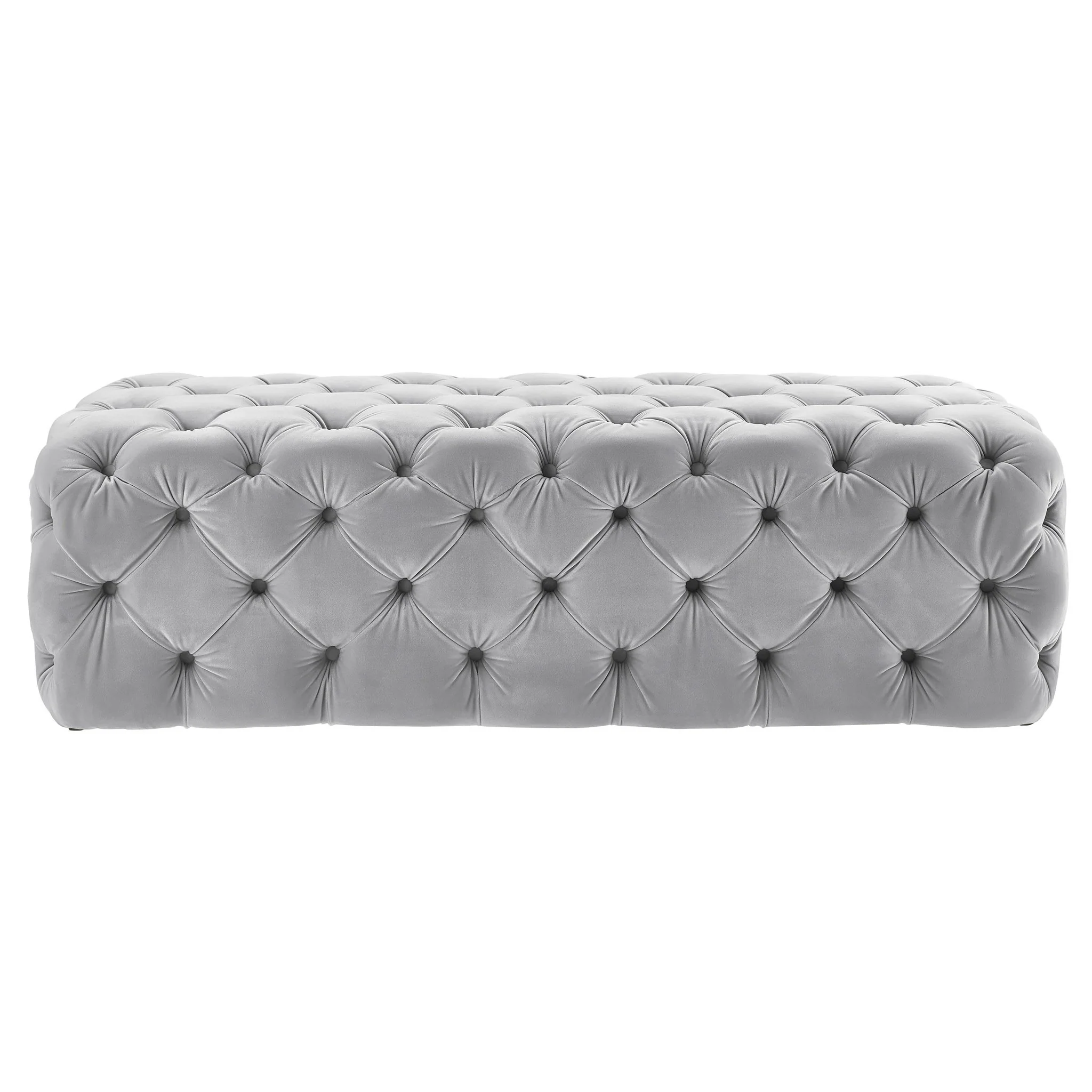 Kaylee Grey Velvet Ottoman - Image 4