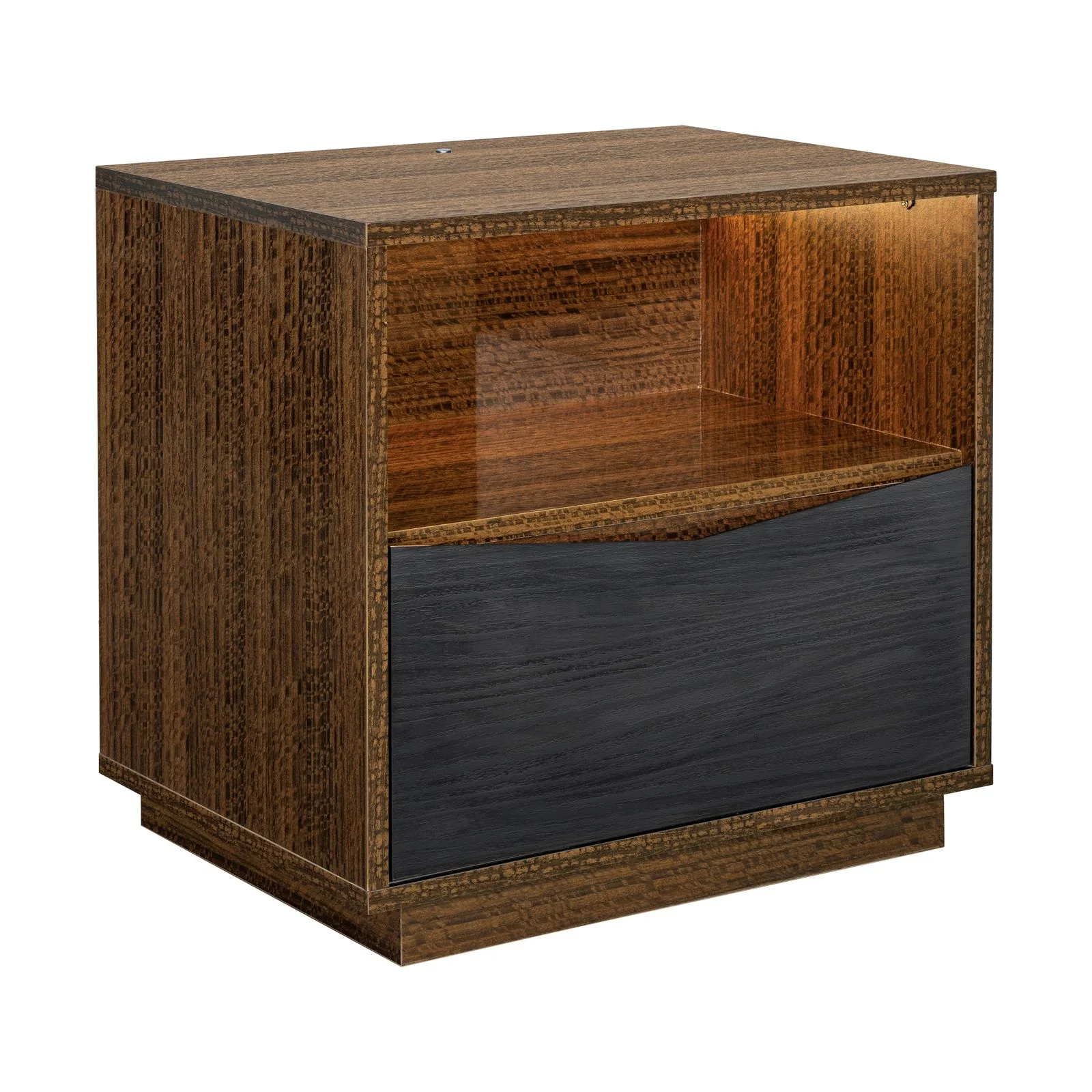 Kayner 1-Drawer Nightstand with LED Lights - Charcoal - Image 14