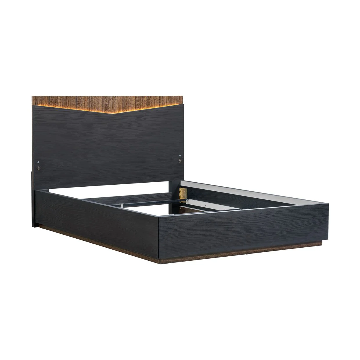 Kayner Queen Bed with LED Lights - Charcoal - Image 8