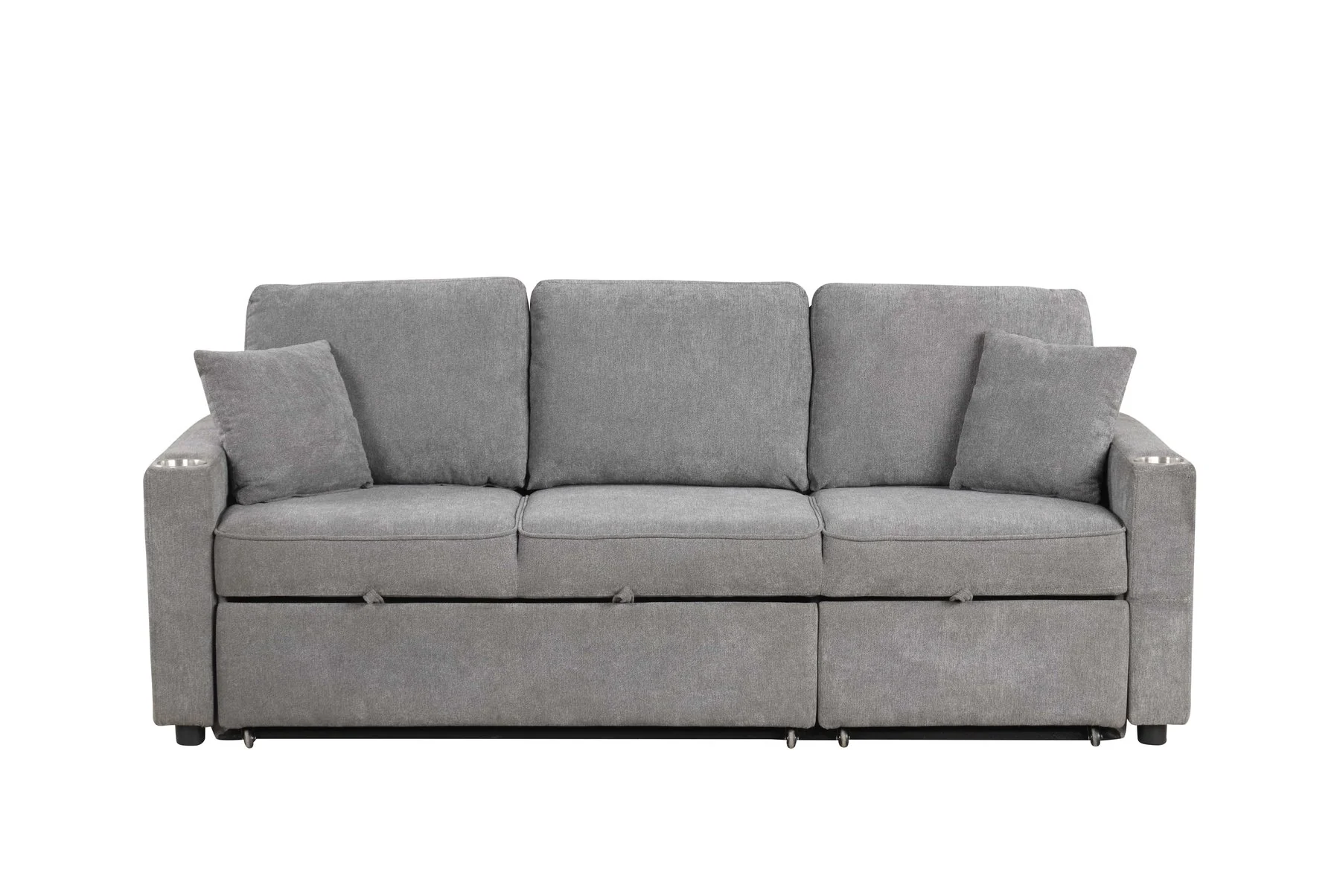 Kendal Sleeper Sofa Sectional w/ Cupholder, Gray - Image 8