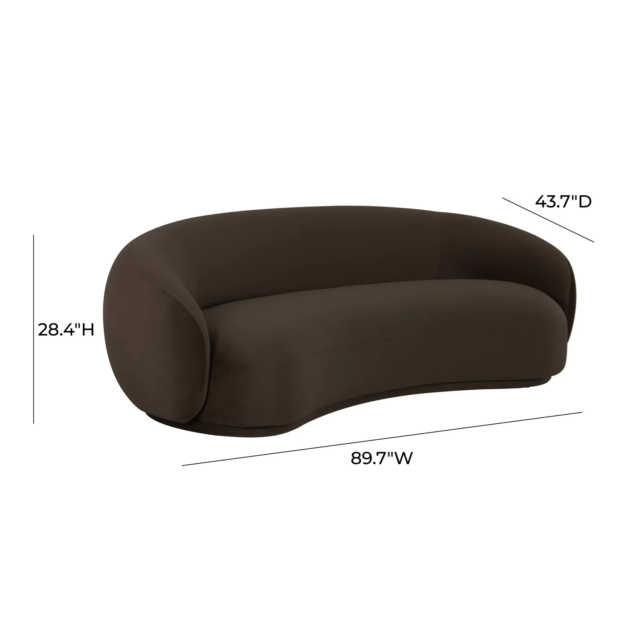 Kendall Chocolate Brown Velvet Sofa - Image 6