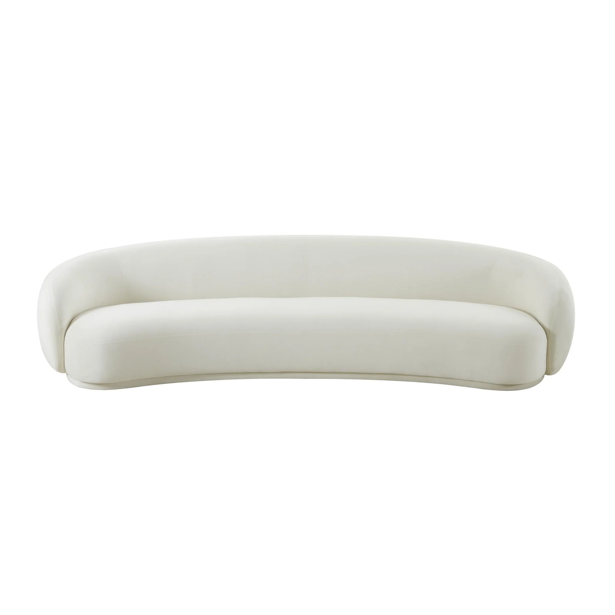 Kendall Cream Velvet 120 Inch Sofa - Image 3