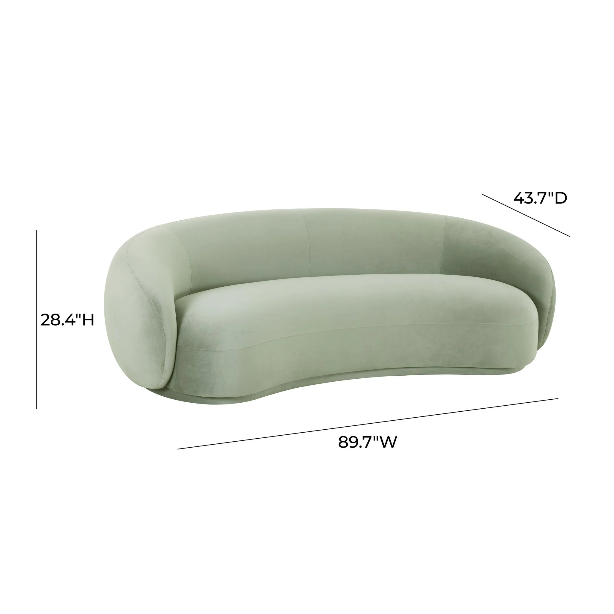 Kendall Moss Green Velvet Sofa - Image 6