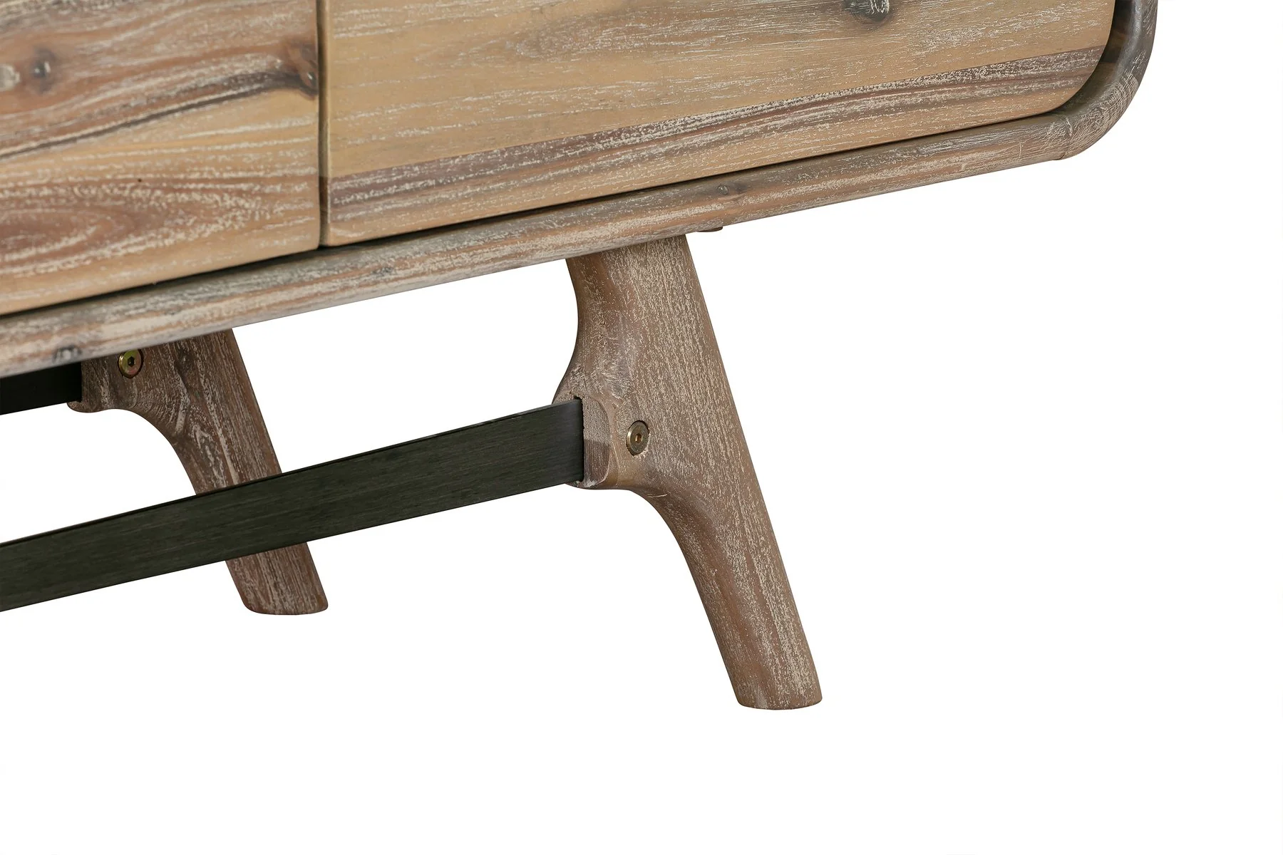 Kendra 3 Drawer Sideboard Buffet in Gray Acacia Wood - Image 6