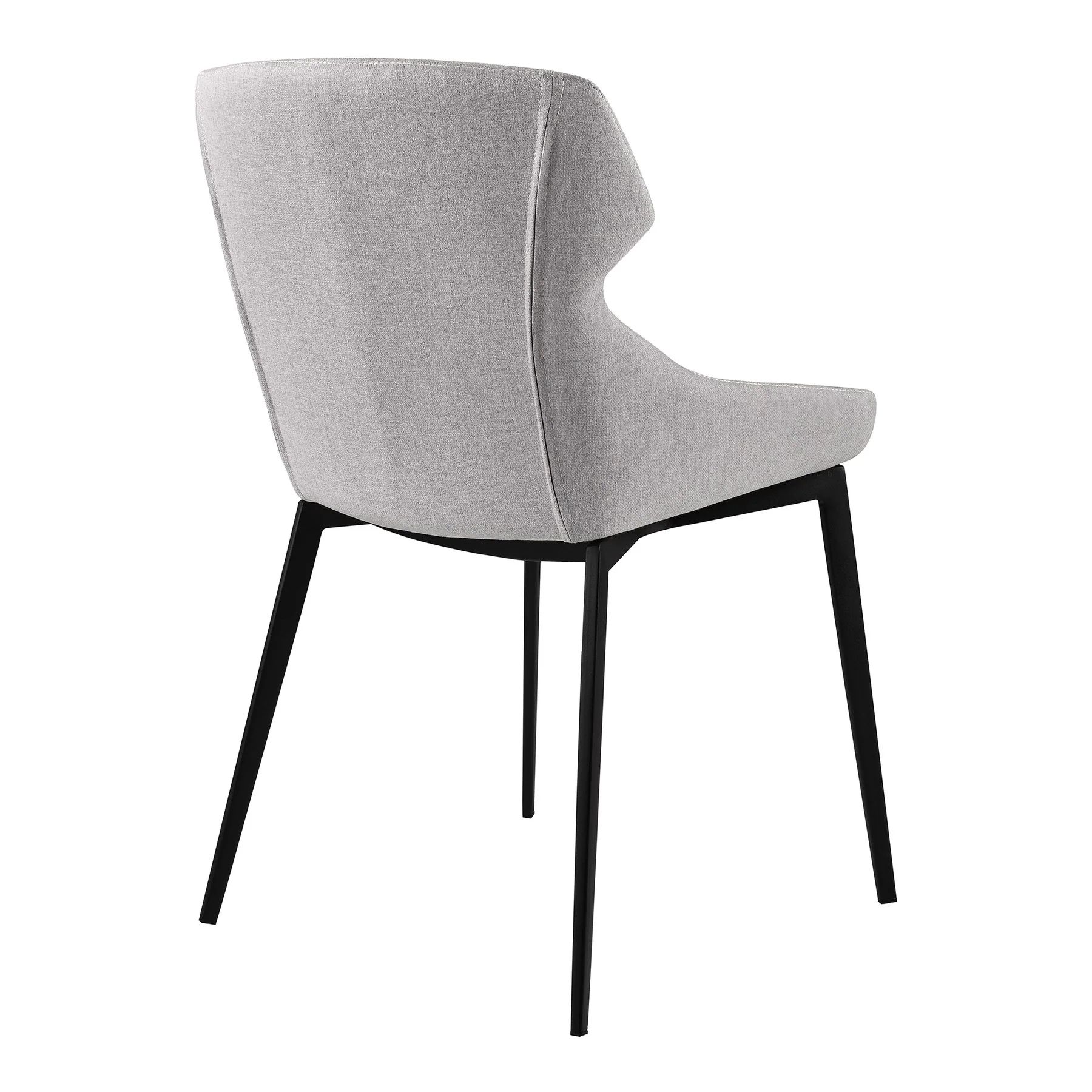 Kenna Modern Dining Chair in Matte Black Finish and Gray Fabric - Set of 2 - Image 3