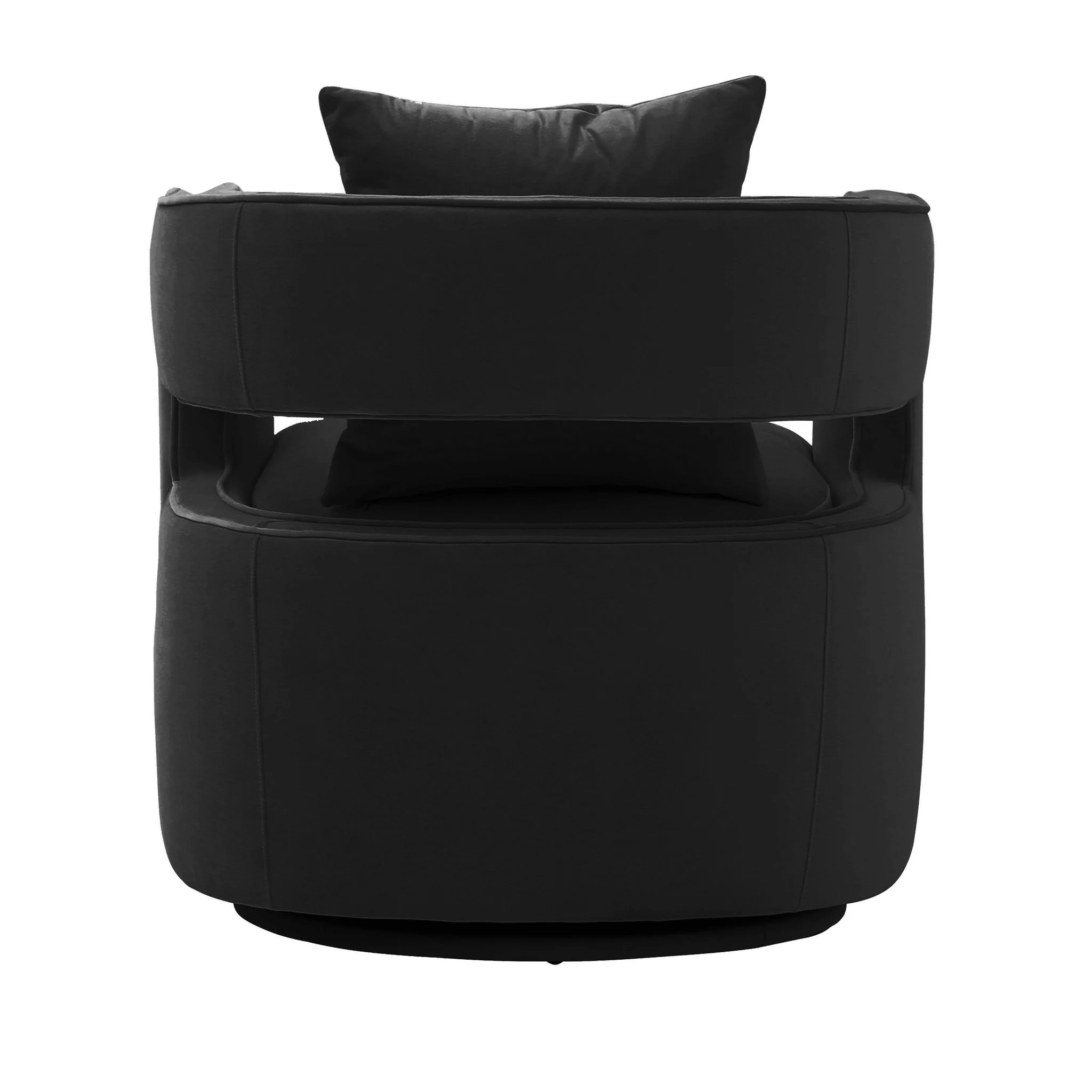 Kennedy Black Velvet Swivel Chair - Image 4