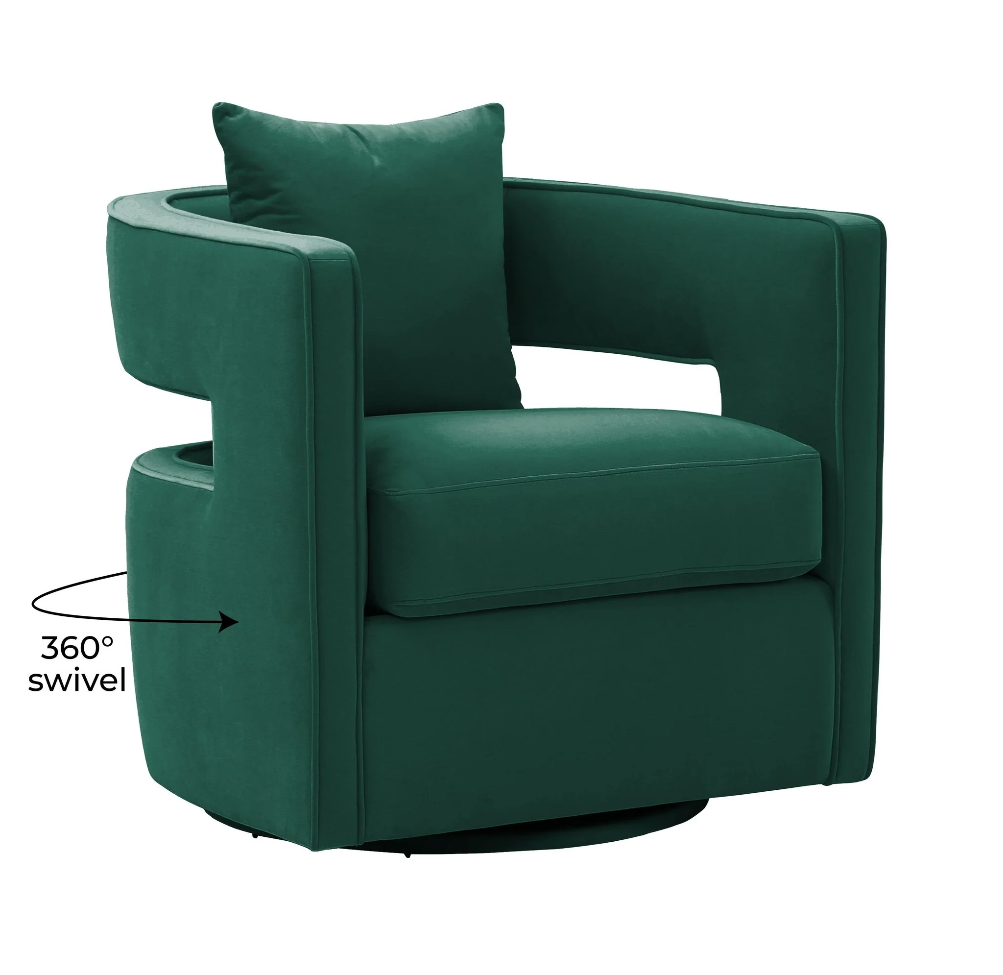 Kennedy Forest Green Velvet Swivel Chair - Image 7