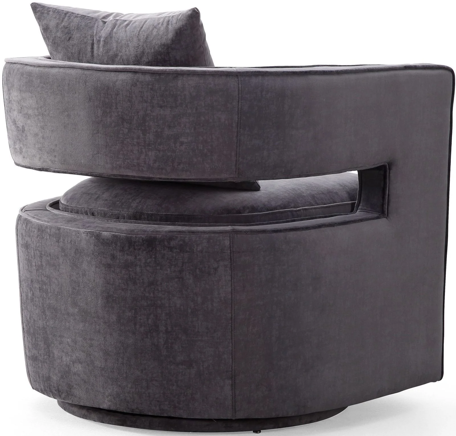 Kennedy Grey Textured Velvet Swivel Chair - Image 5