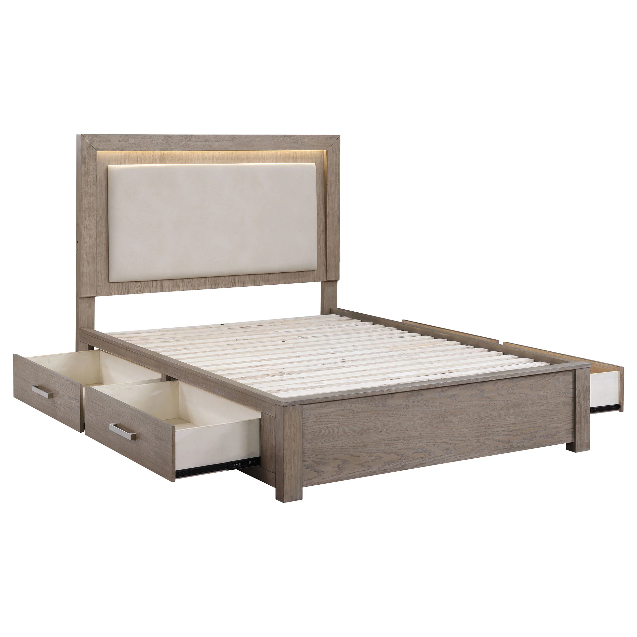 Kenora Panel Platform Storage Bed with LED Lighting - Image 16