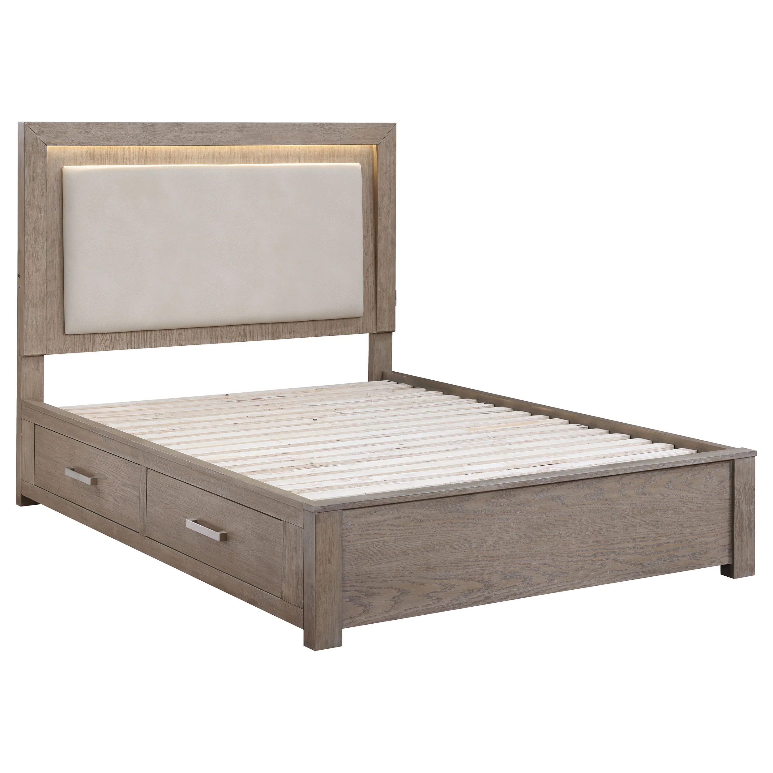 Kenora Panel Platform Storage Bed with LED Lighting - Image 4