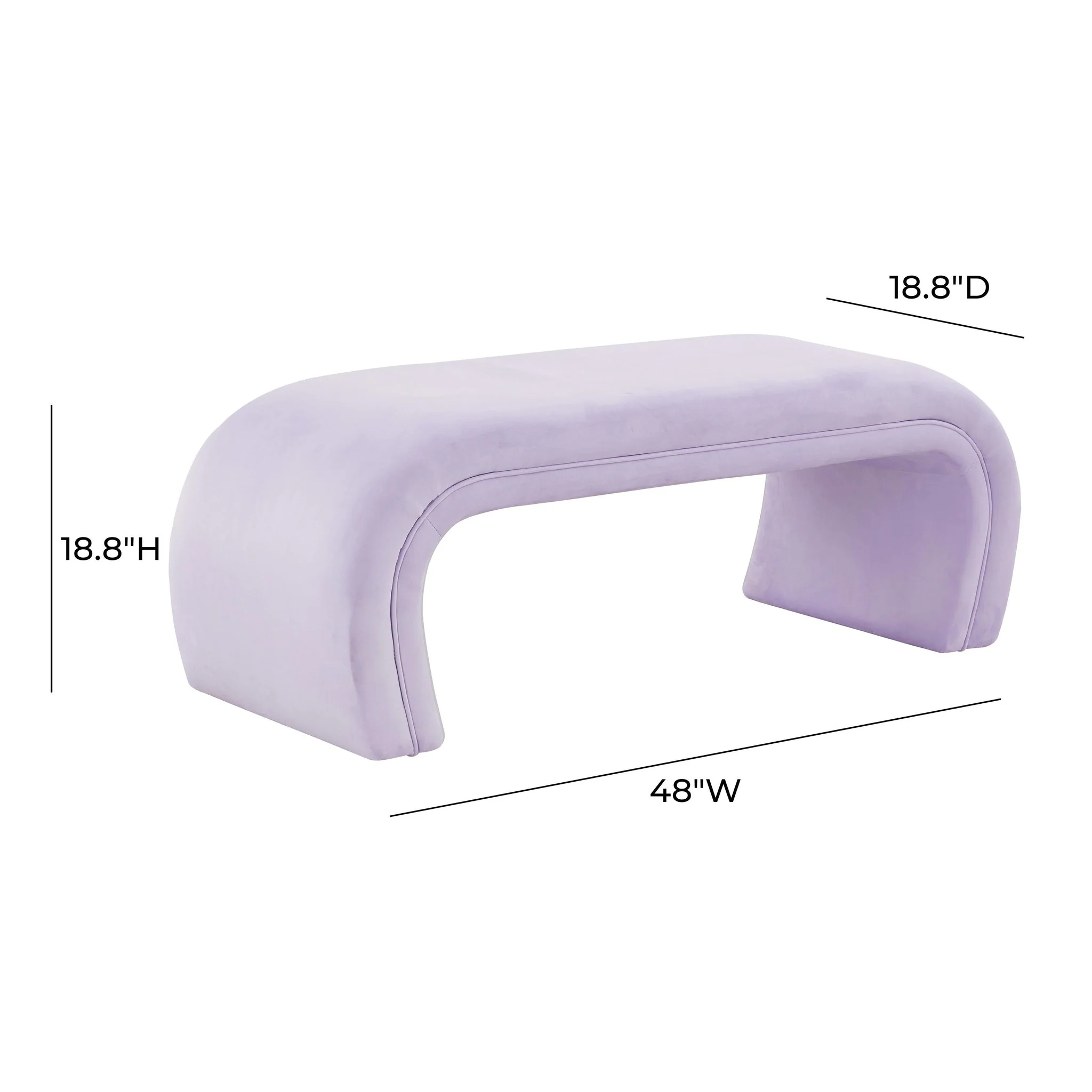 Kenya Lavender Velvet Bench - Image 6