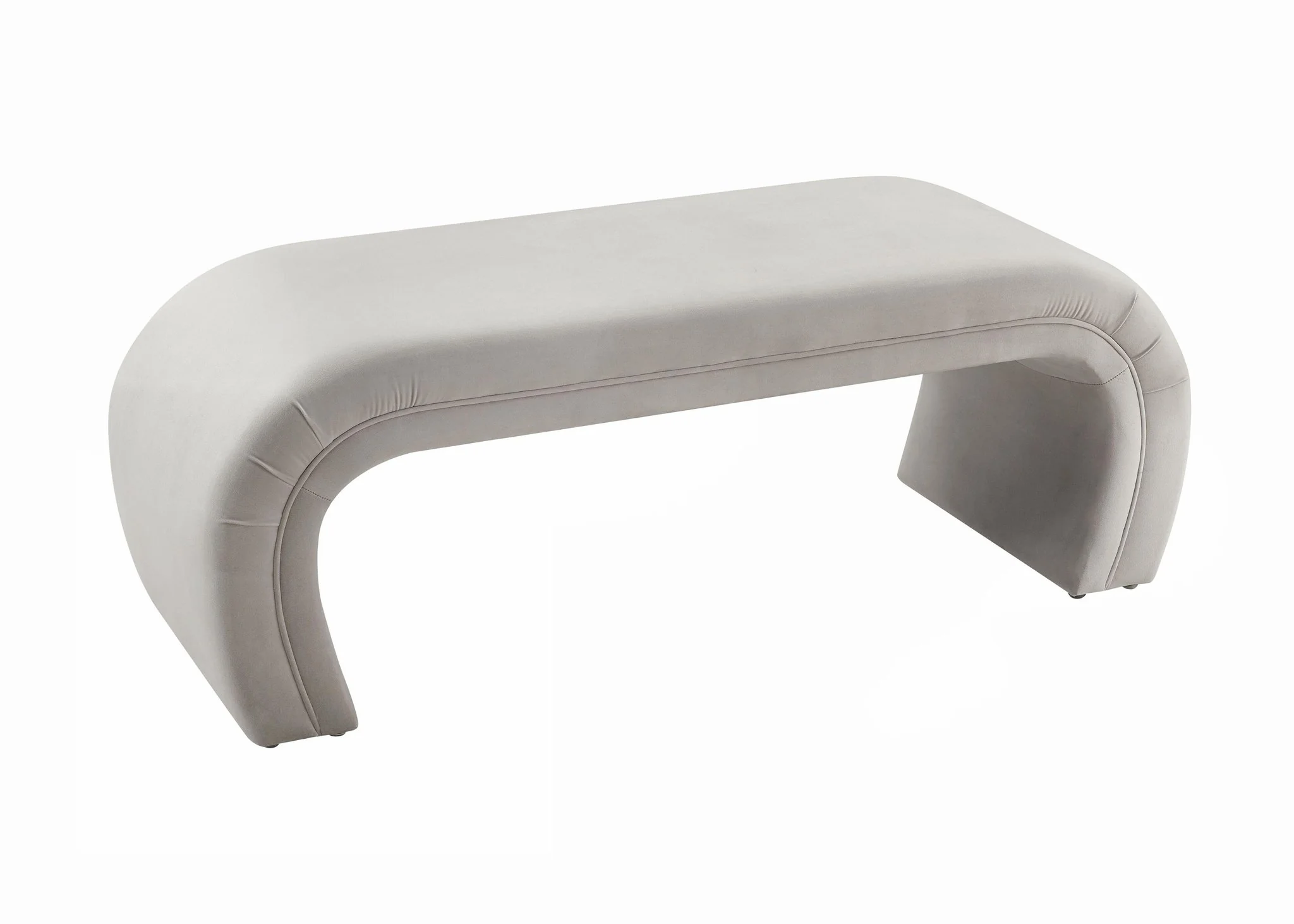 Kenya Light Grey Velvet Bench - Image 3