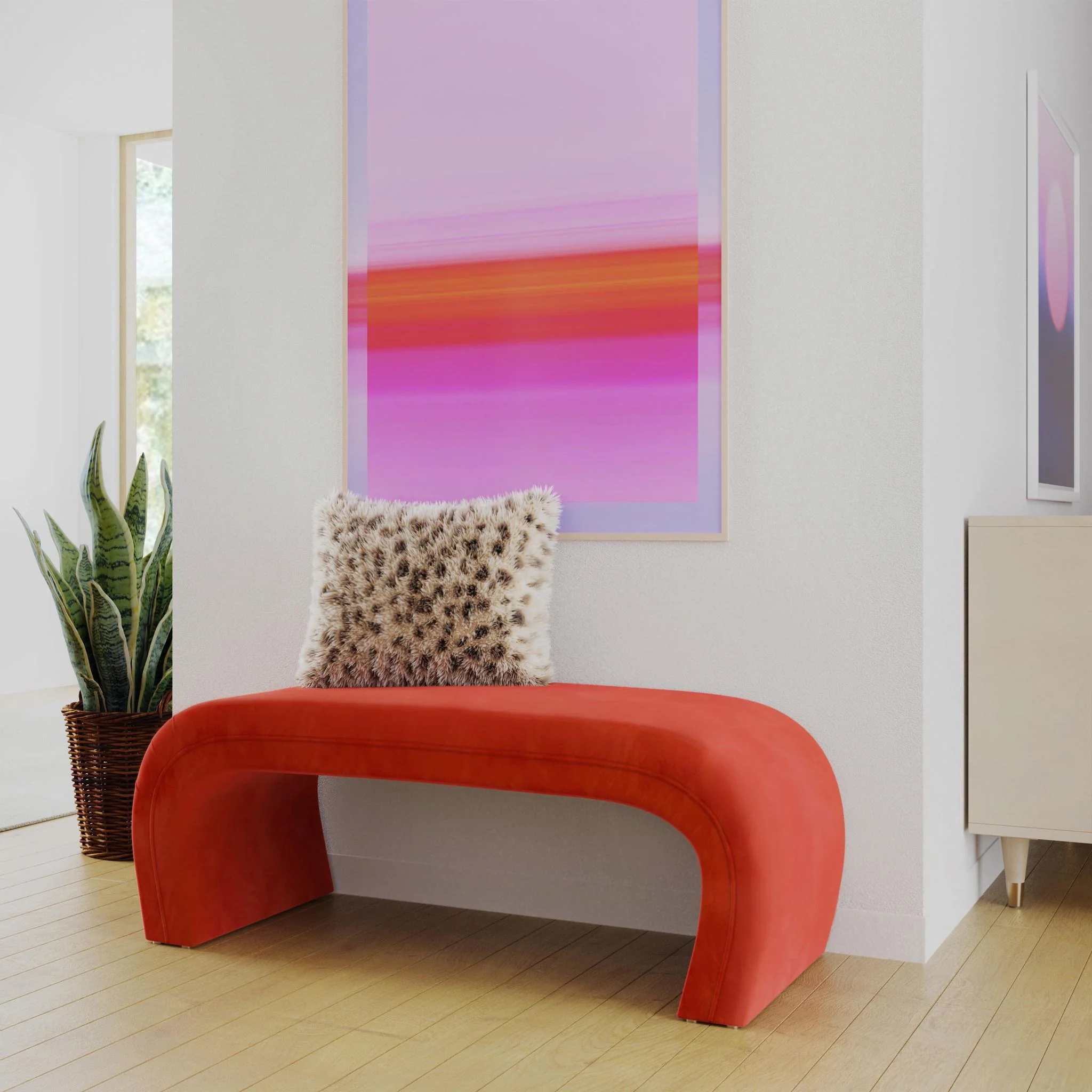 Kenya Red Rocks Velvet Bench - Image 2