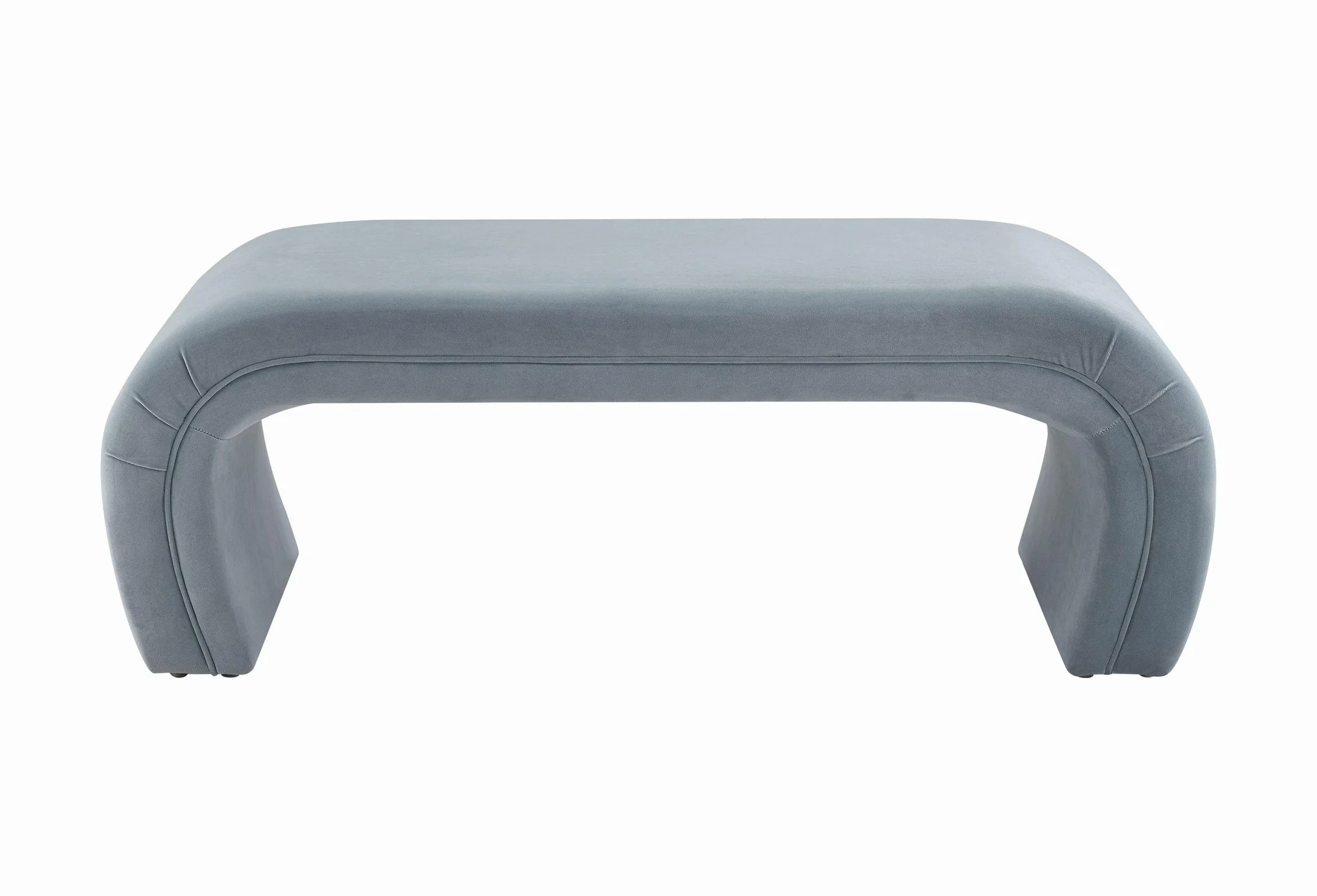 Kenya Sea Blue Velvet Bench - Image 3