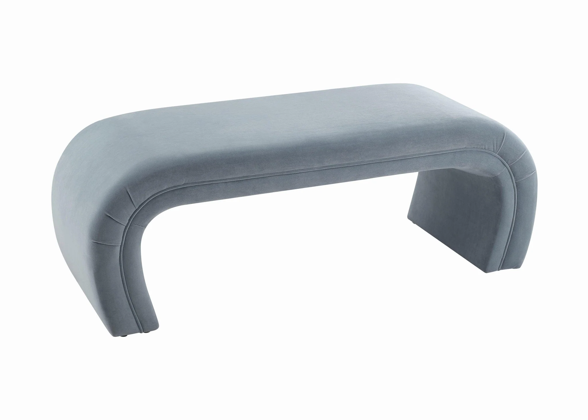 Kenya Sea Blue Velvet Bench - Image 4