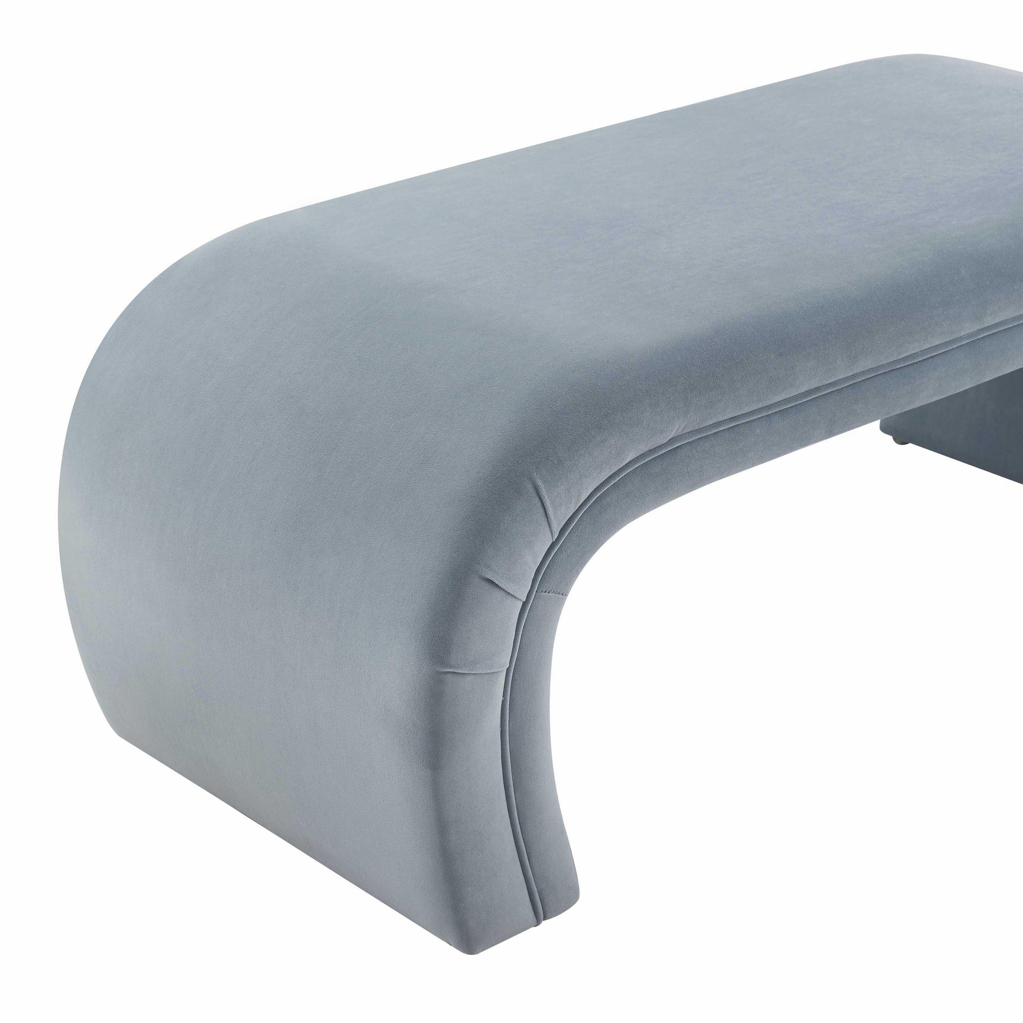 Kenya Sea Blue Velvet Bench - Image 5