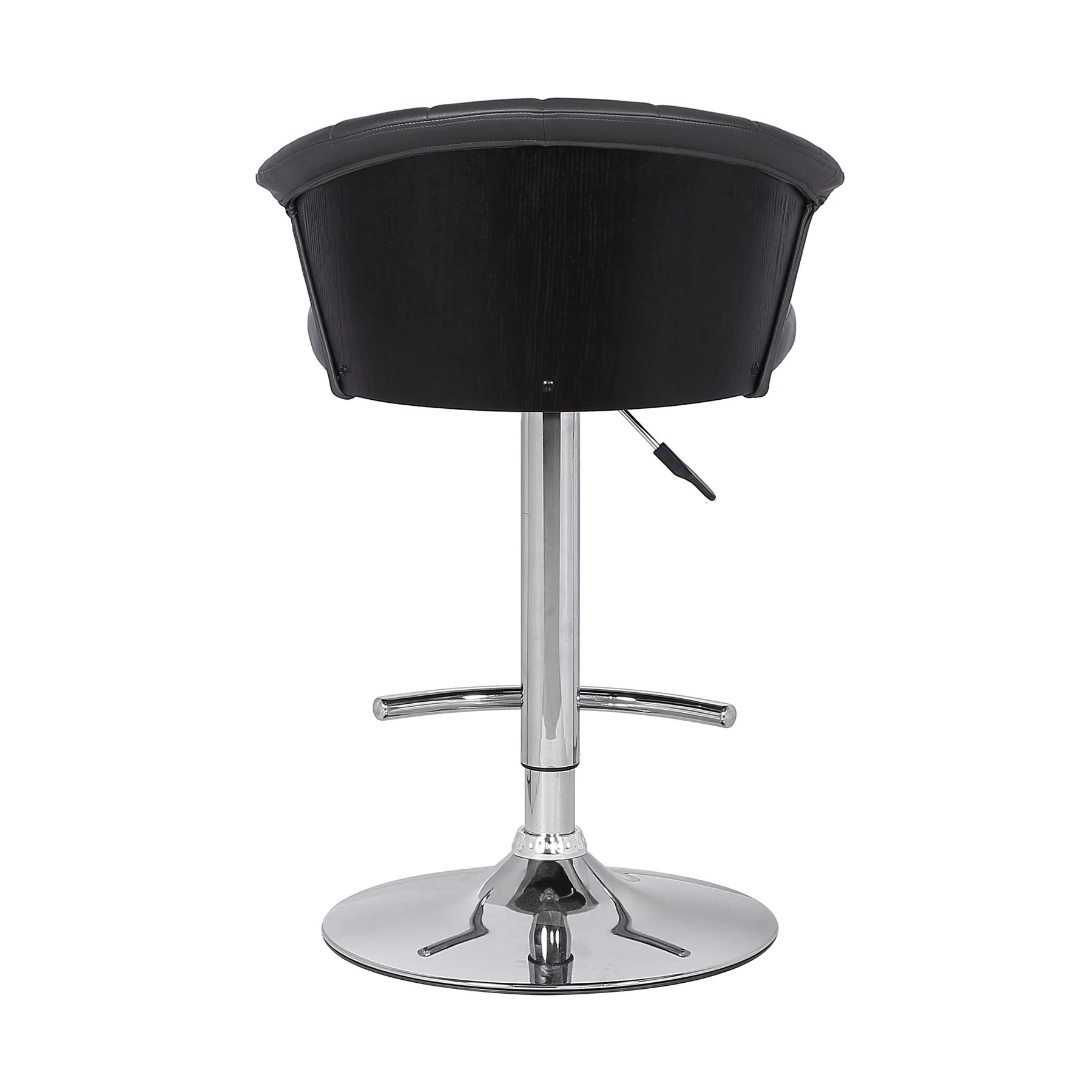 Kenzie Adjustable Modern Gray Faux Leather Bar Stool - Image 3