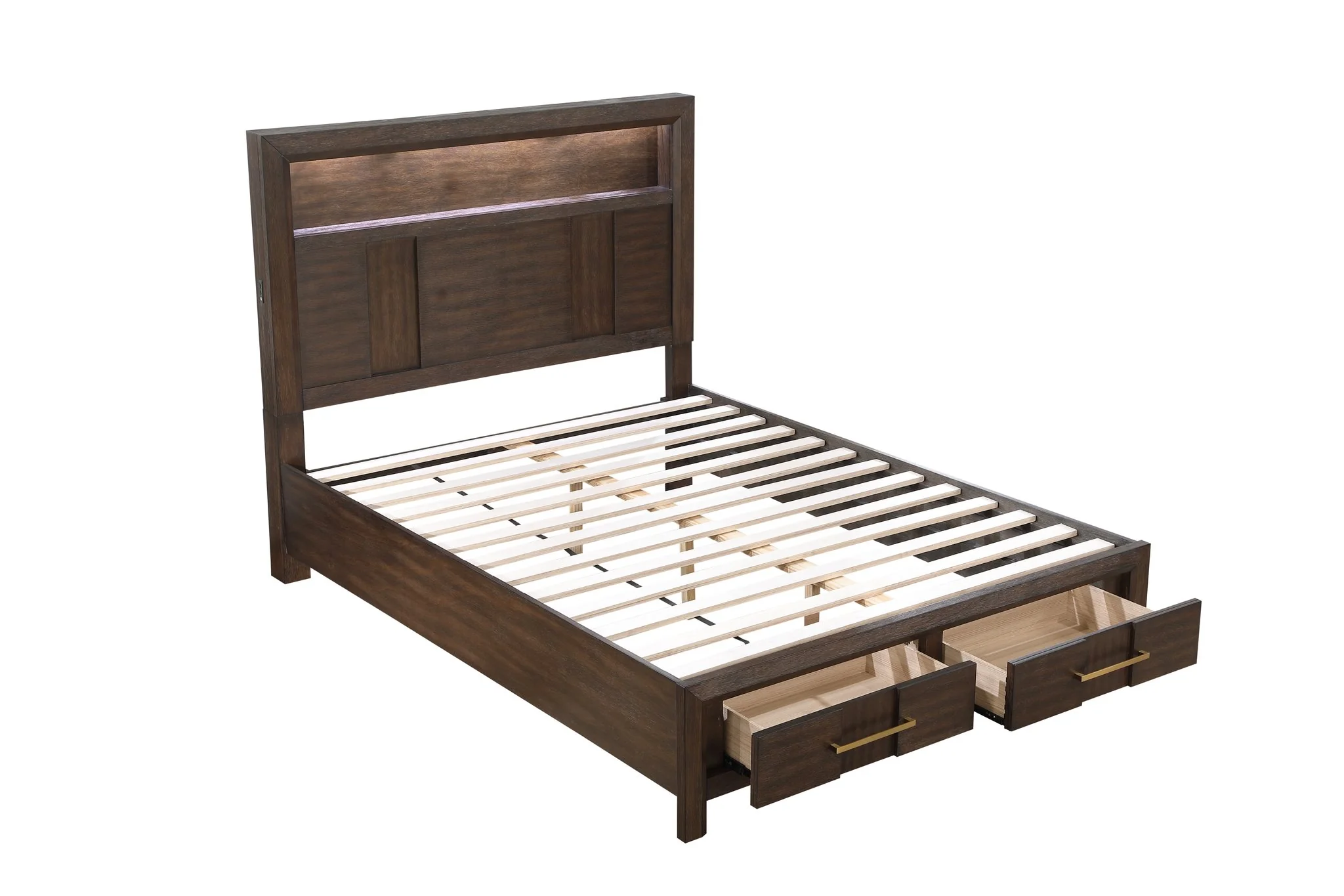 Kenzo Full 4 Pc Bedroom Set Walnut - Image 4