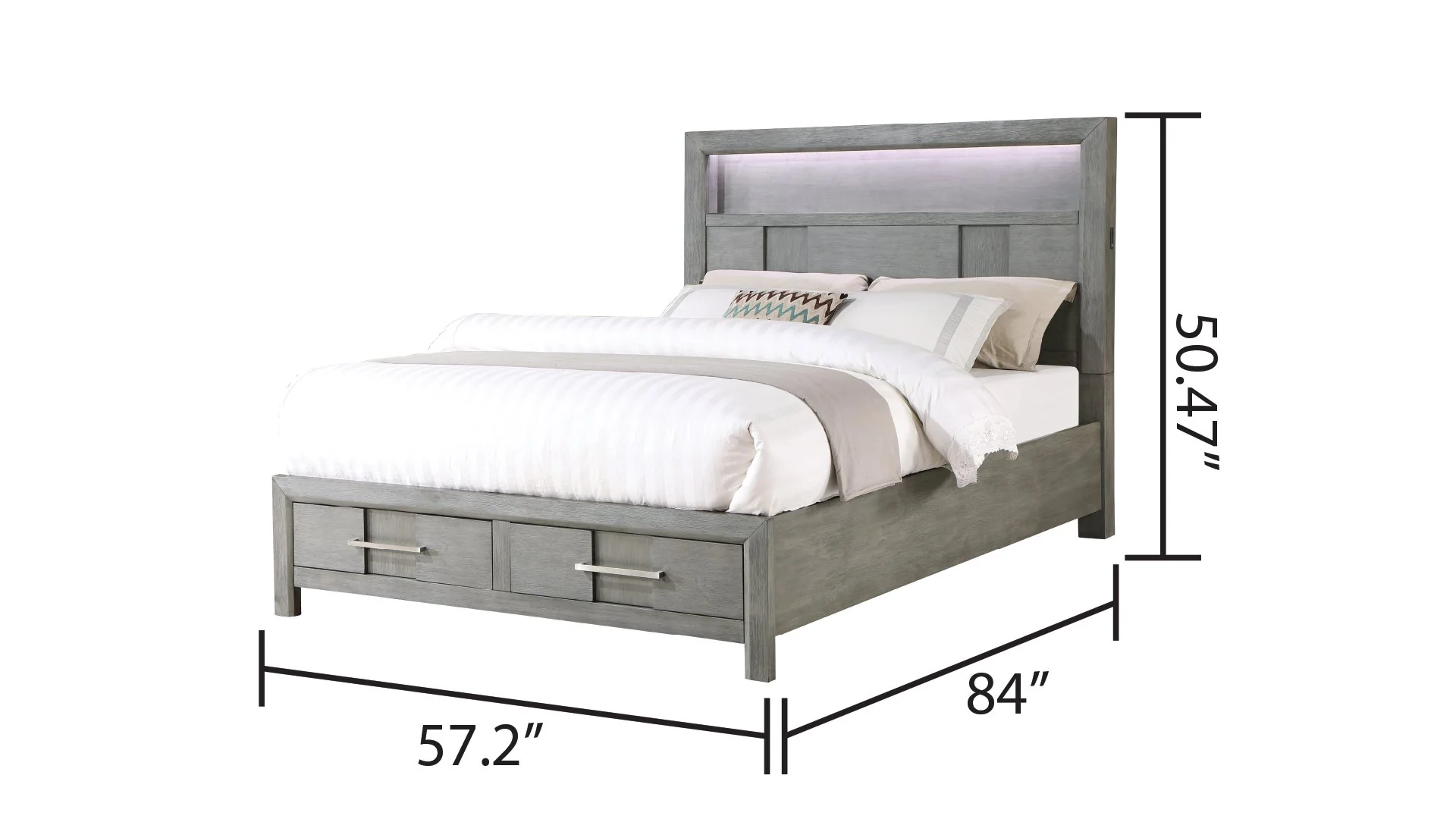 Kenzo Full Bed Gray - Image 4