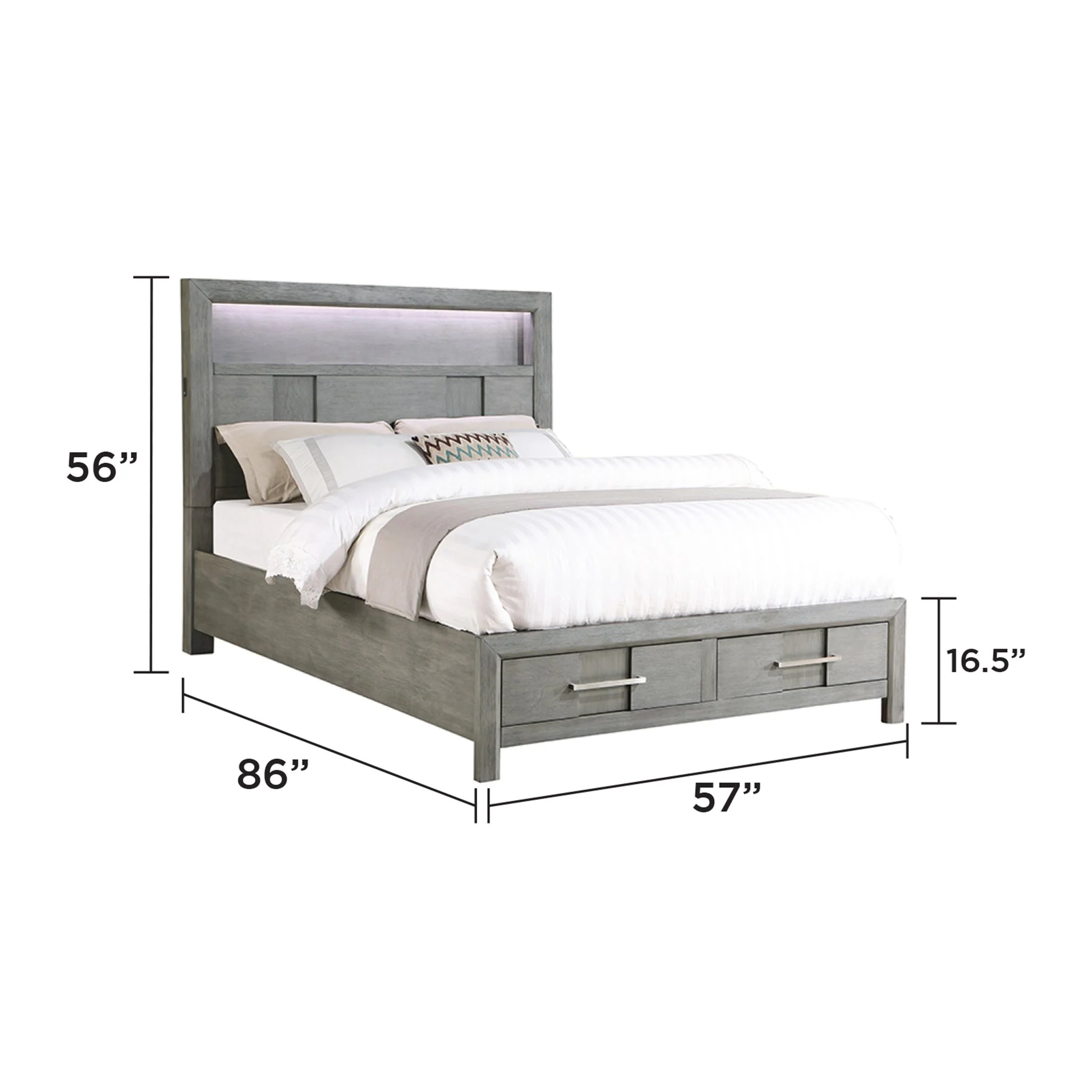 Kenzo Full Bed Gray - Image 5