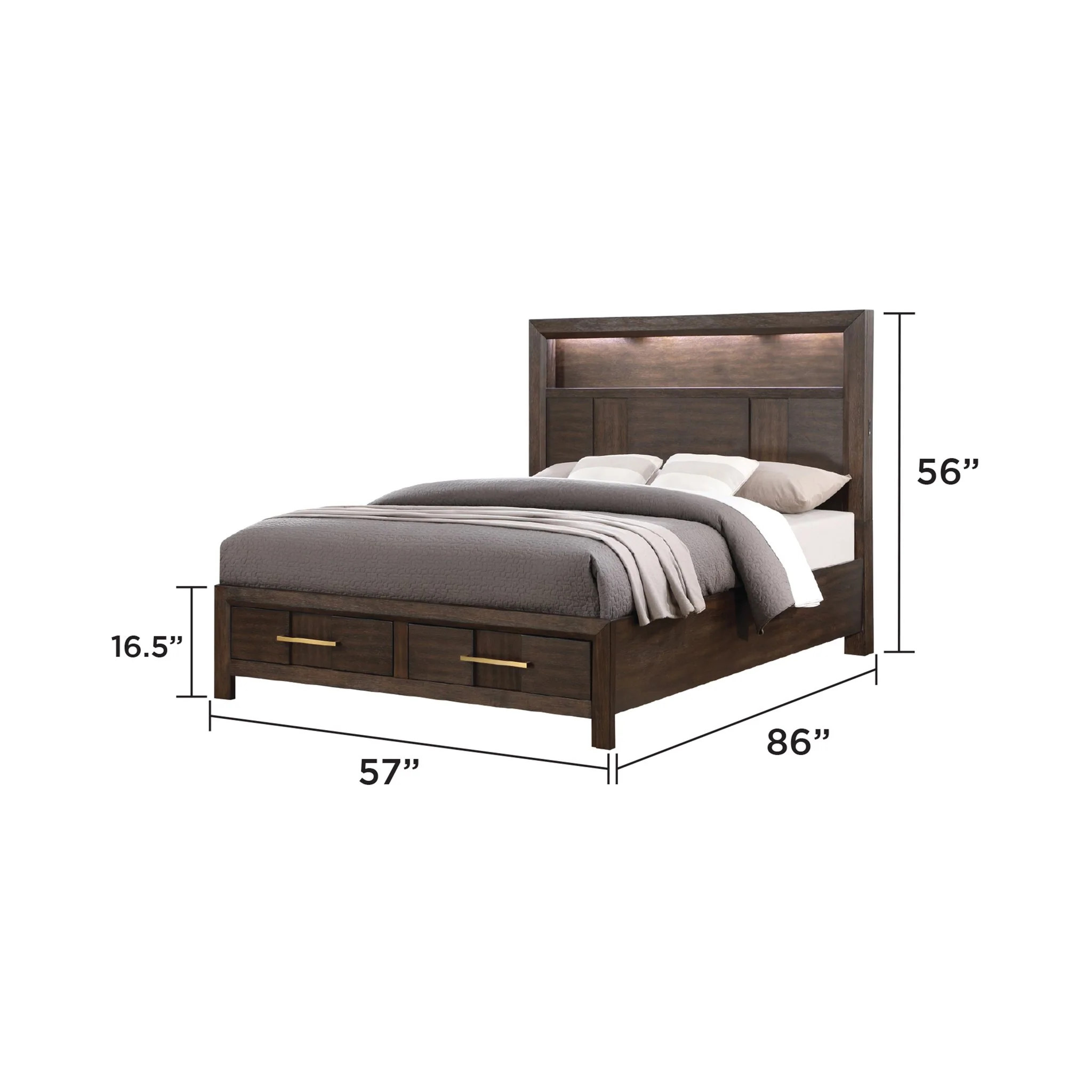 Kenzo Full Bed Walnut - Image 5