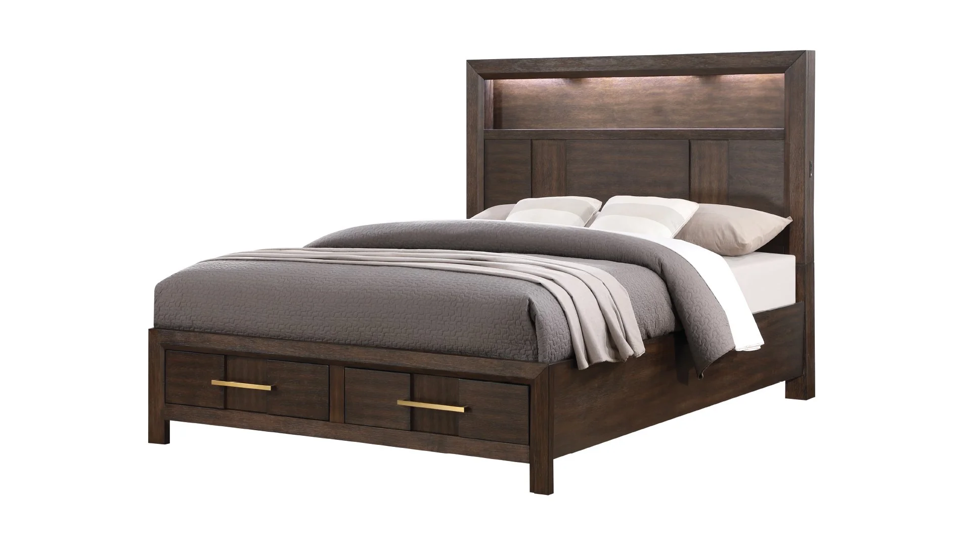 Kenzo King Bed Walnut - Image 2