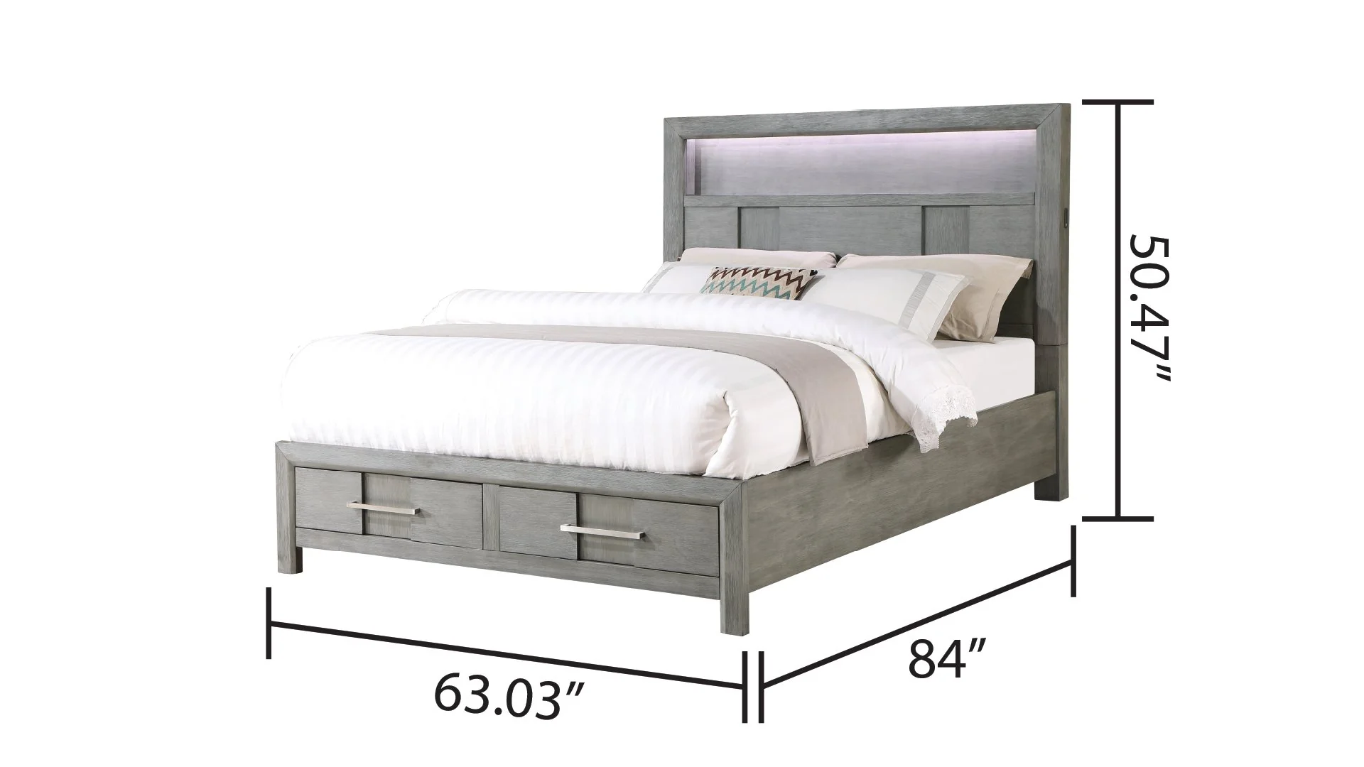 Kenzo Queen 4 Pc Bedroom Set Gray - Image 5