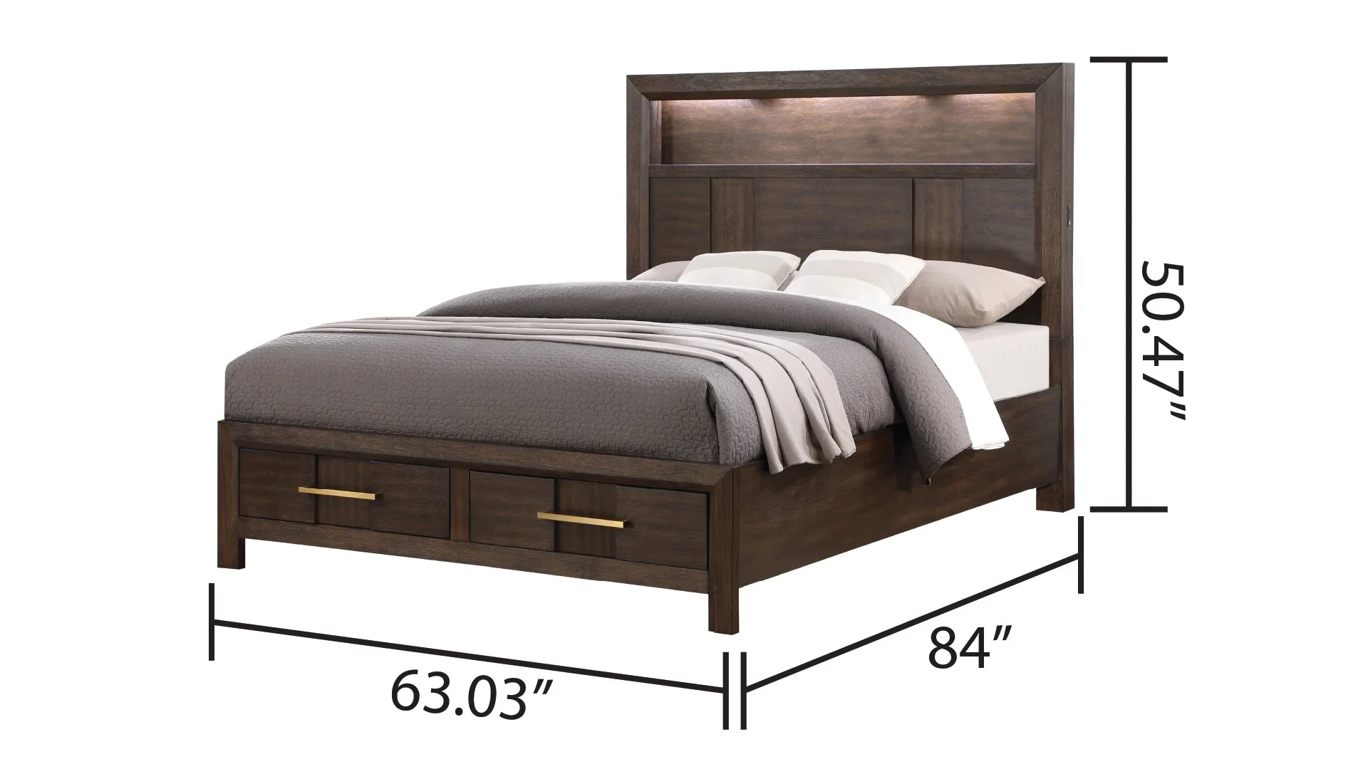 Kenzo Queen 5 Pc Bedroom Set Walnut - Image 5