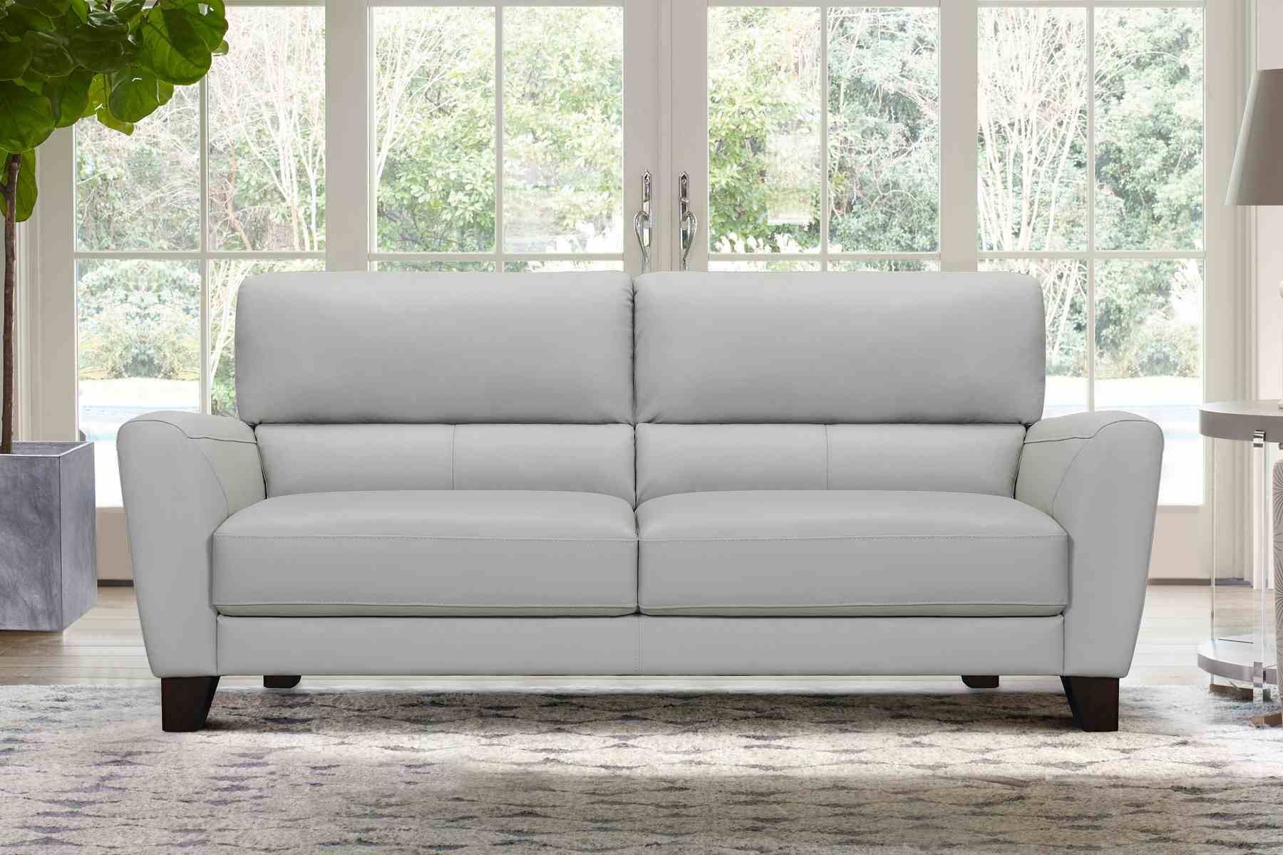 Kester 81" Square Arm Dove Gray Genuine Leather Sofa - Image 8