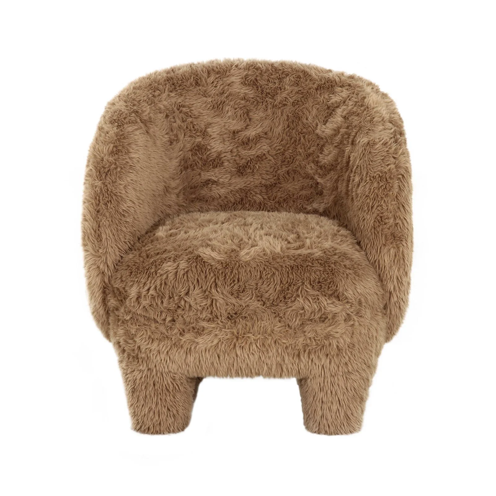 Kiki Dark Taupe Vegan Shearling Accent Chair - Image 3
