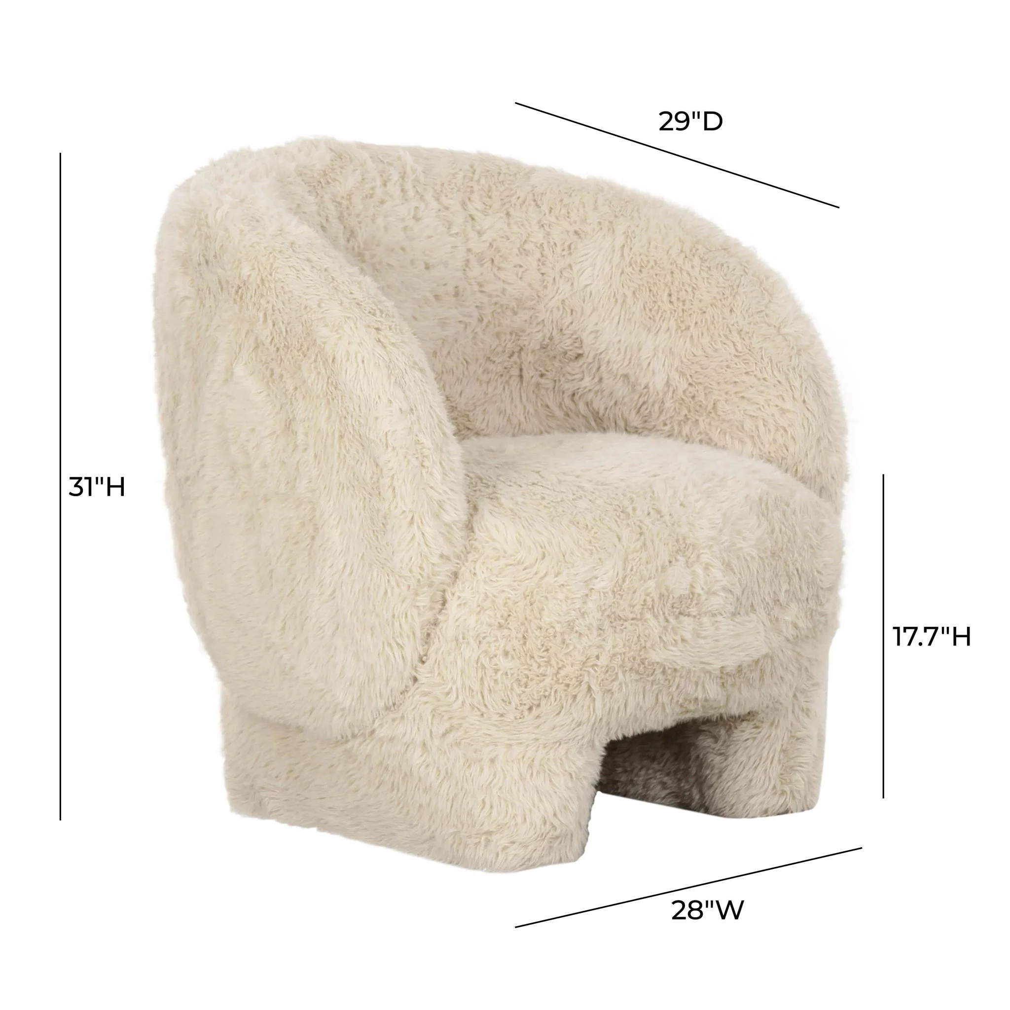 Kiki Natural Vegan Shearling Accent Chair - Image 6