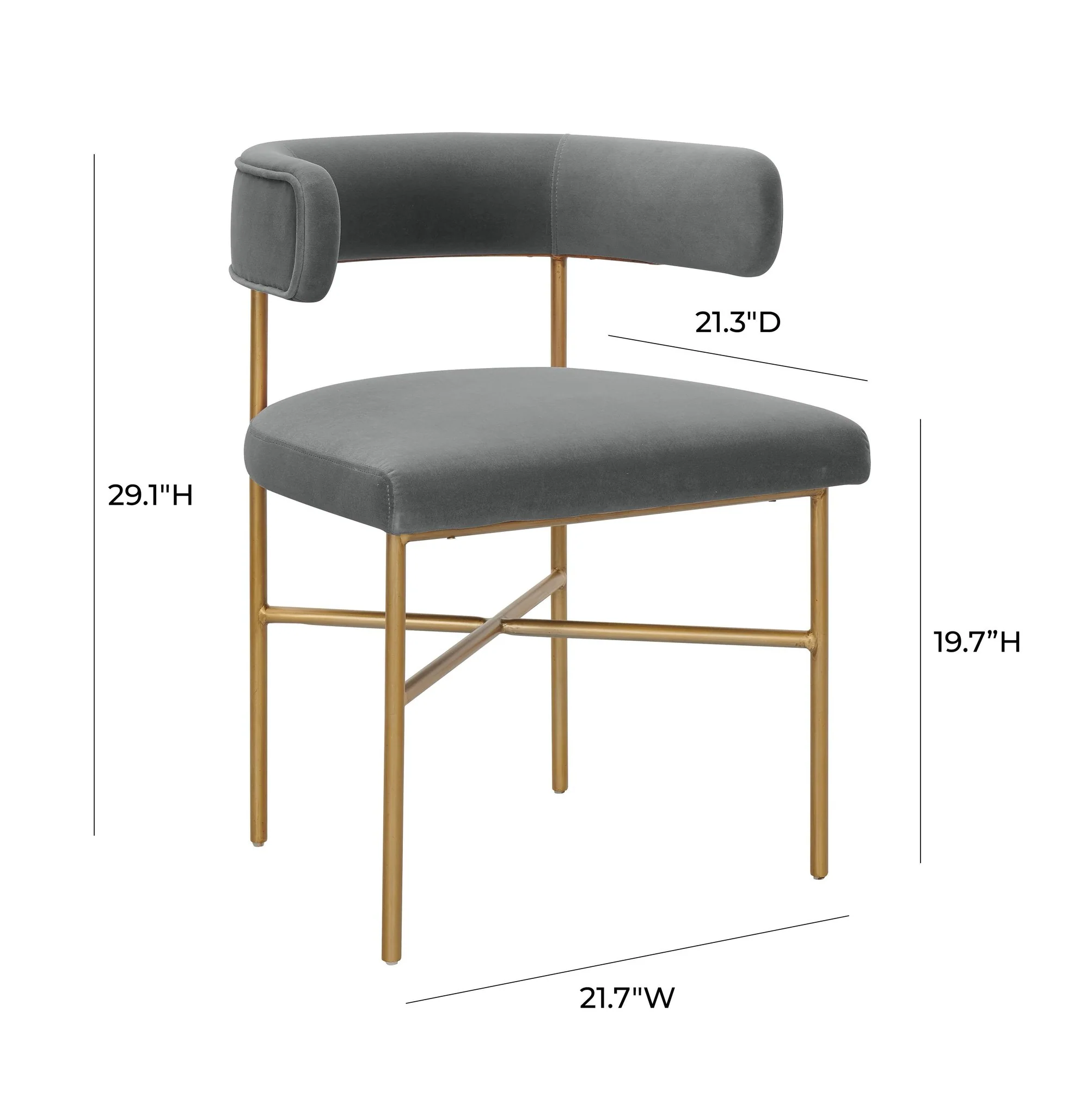 Kim Velvet Chair in Grey - Image 6