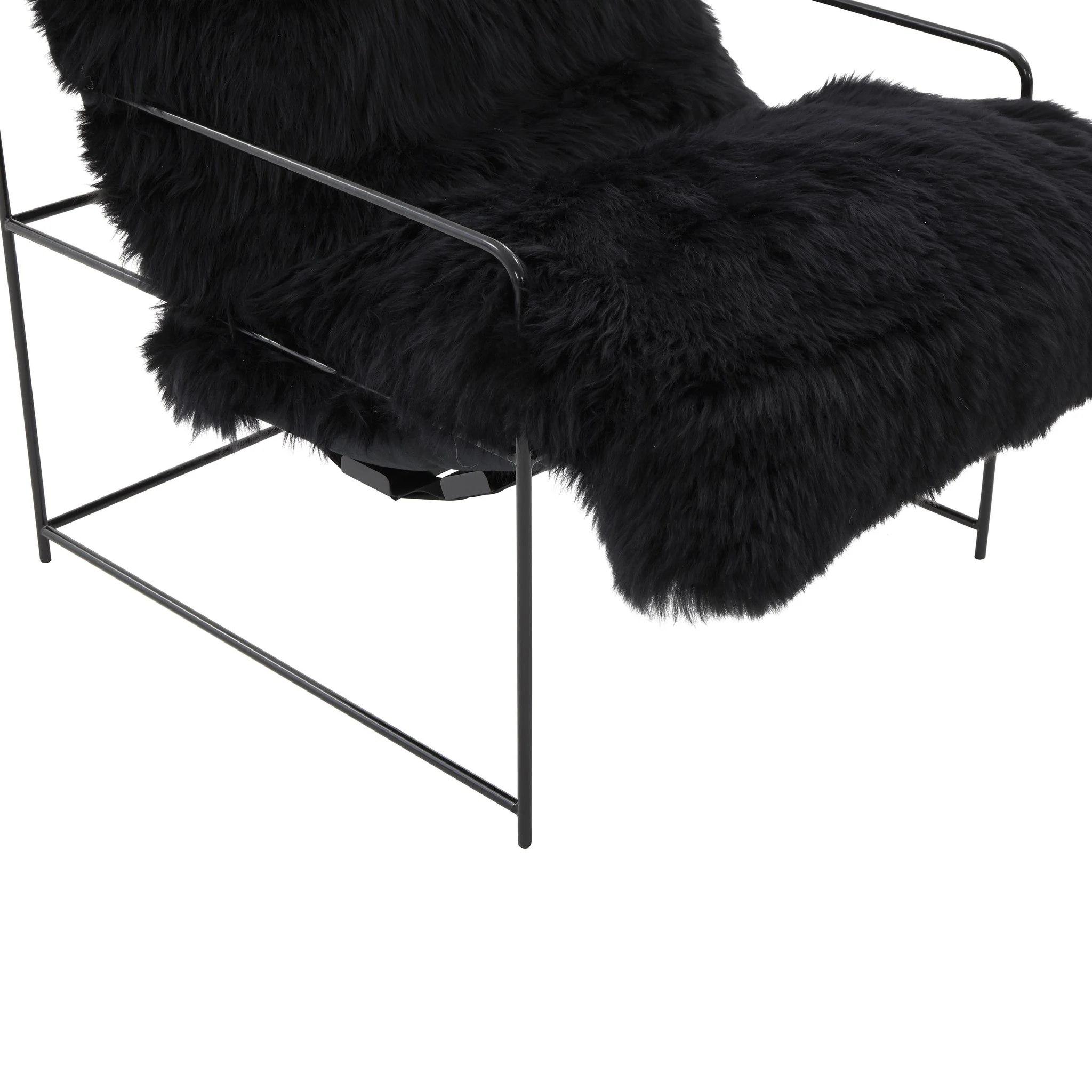 Kimi Black Genuine Sheepskin Chair - Image 4