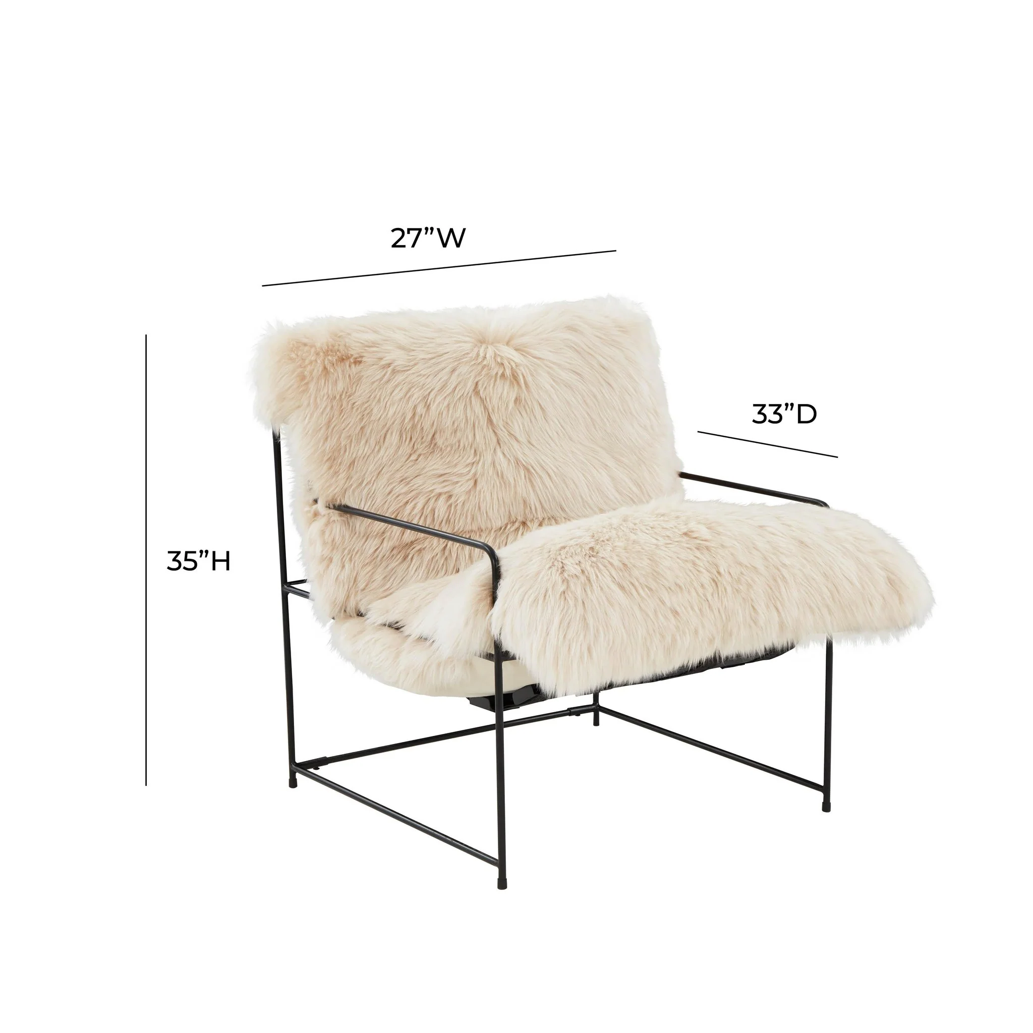 Kimi Natural Genuine Sheepskin Chair - Image 7